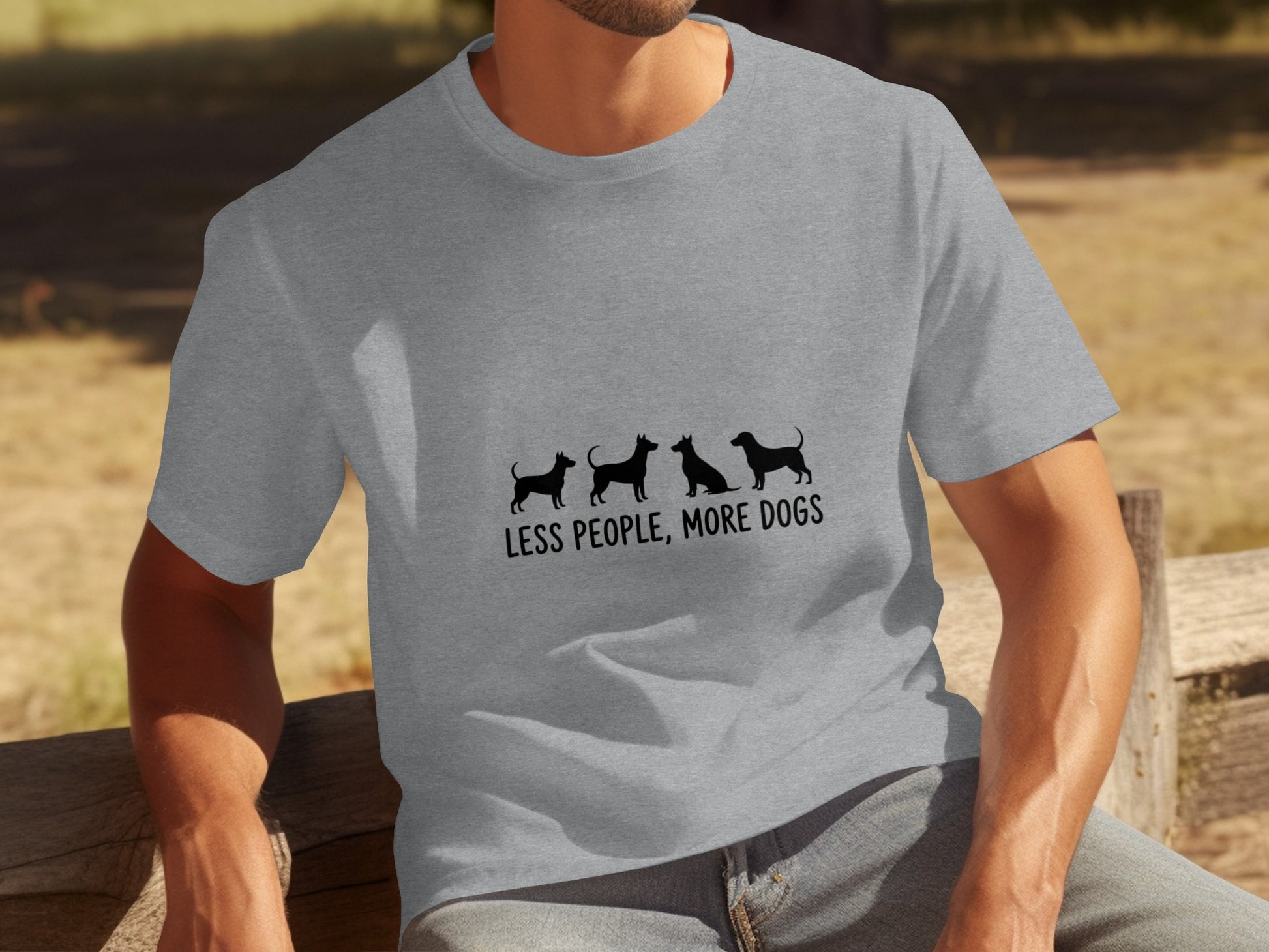 Less People More Dogs Graphic T-shirt for Dog Lovers