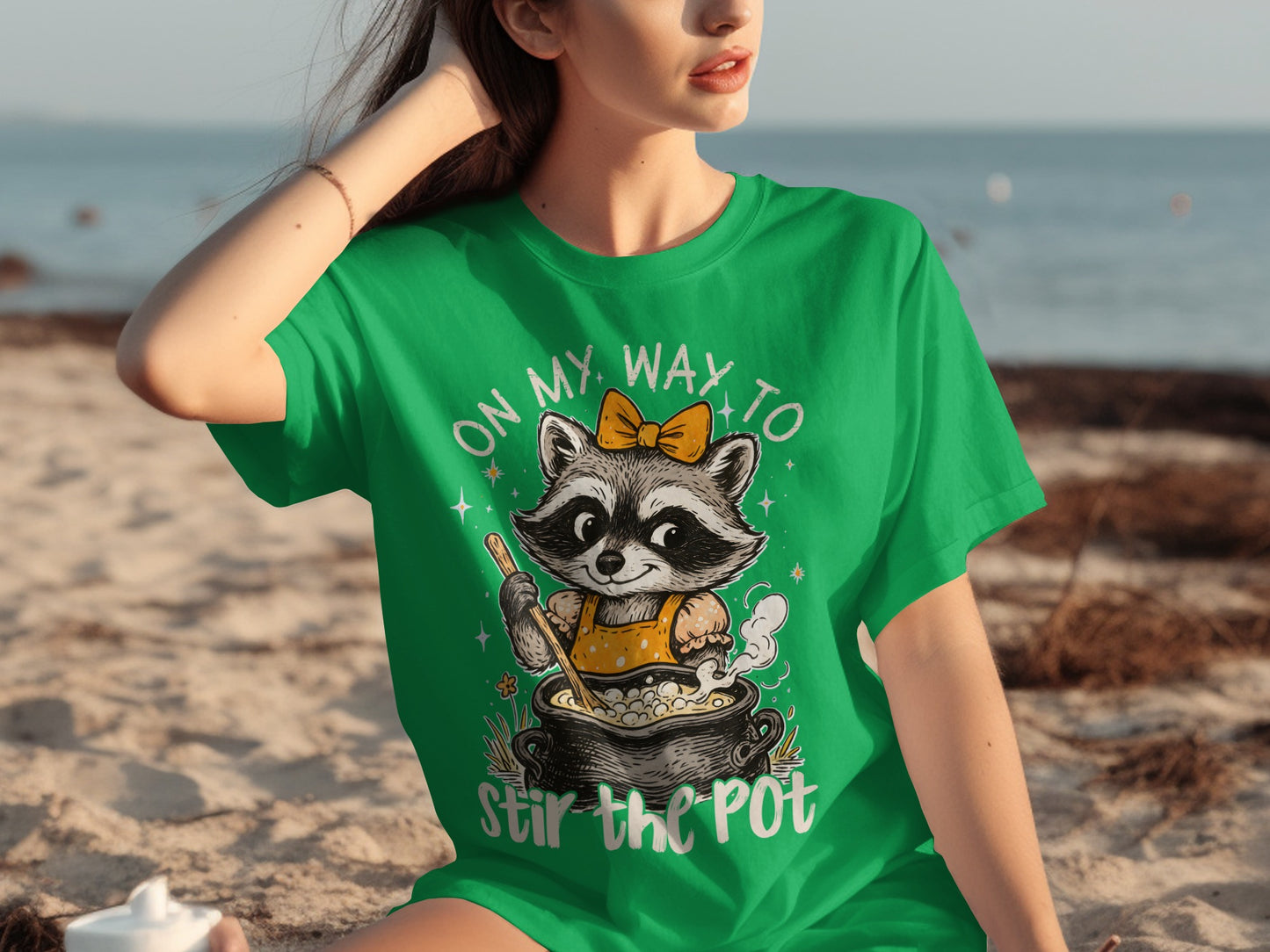 Green On My Way To Stir The Pot Graphic T-Shirt