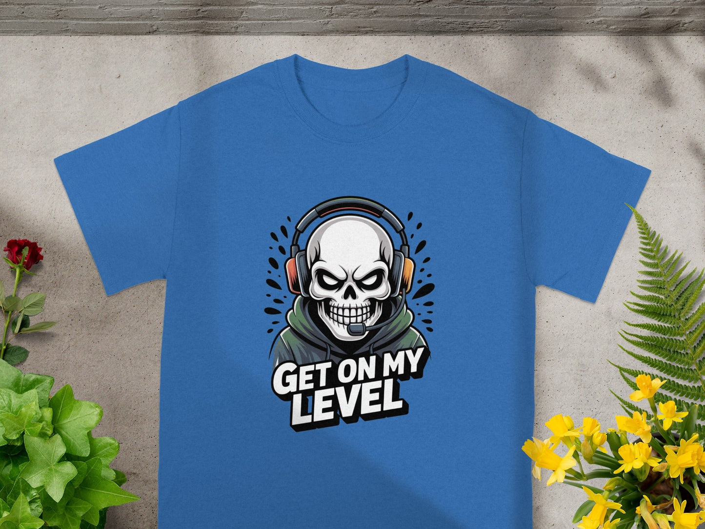Get On My Level Skull with Headphones T-Shirt