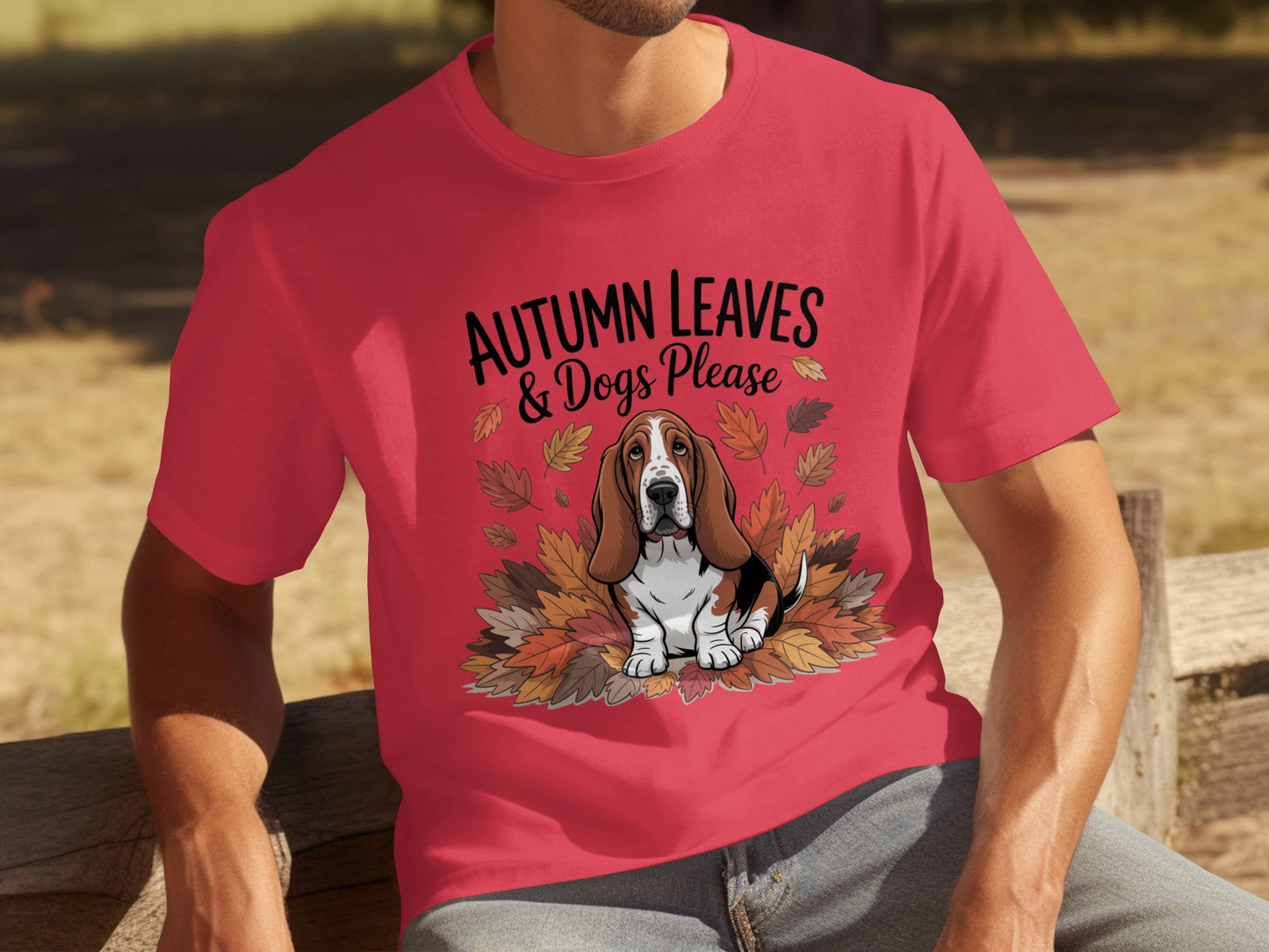 Autumn Leaves & Dogs Please Graphic T-Shirt