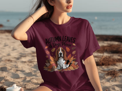 Autumn Leaves and Dogs Please Graphic T-shirt