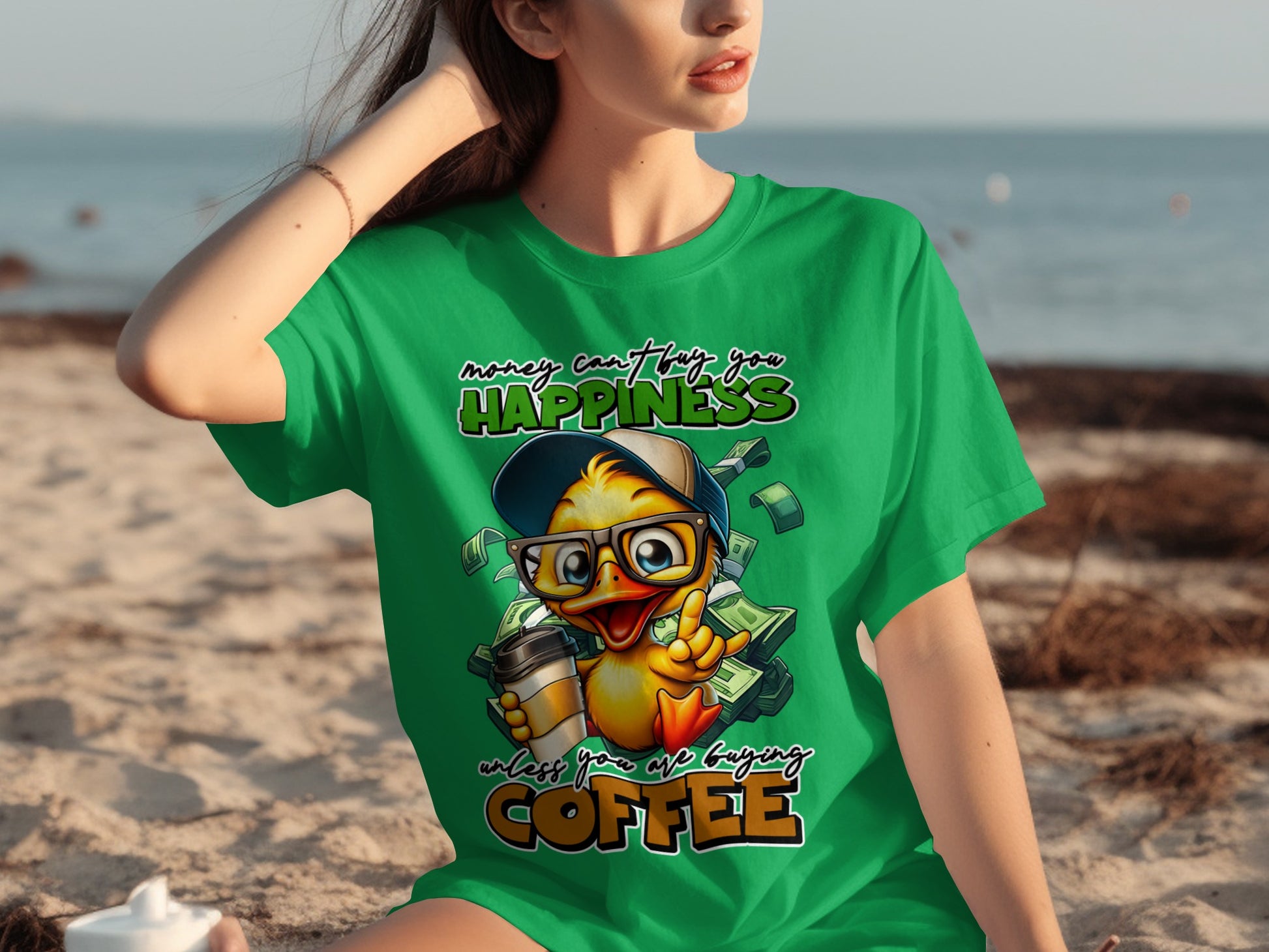 Money Can't Buy Happiness Duck Coffee T-shirt