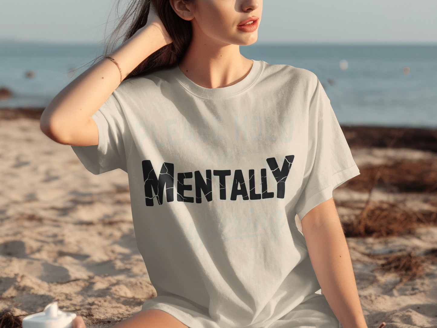 Mentally Slogan Graphic Tee Shirt for Casual Style
