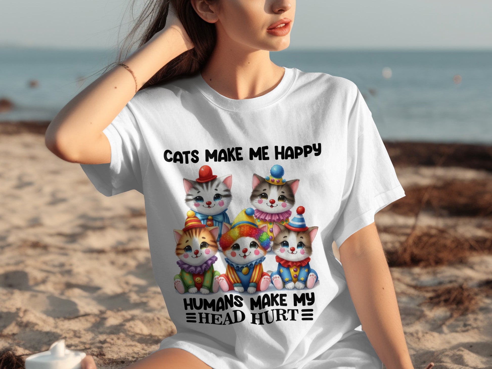 Cats Make Me Happy Humans Make My Head Hurt T-shirt