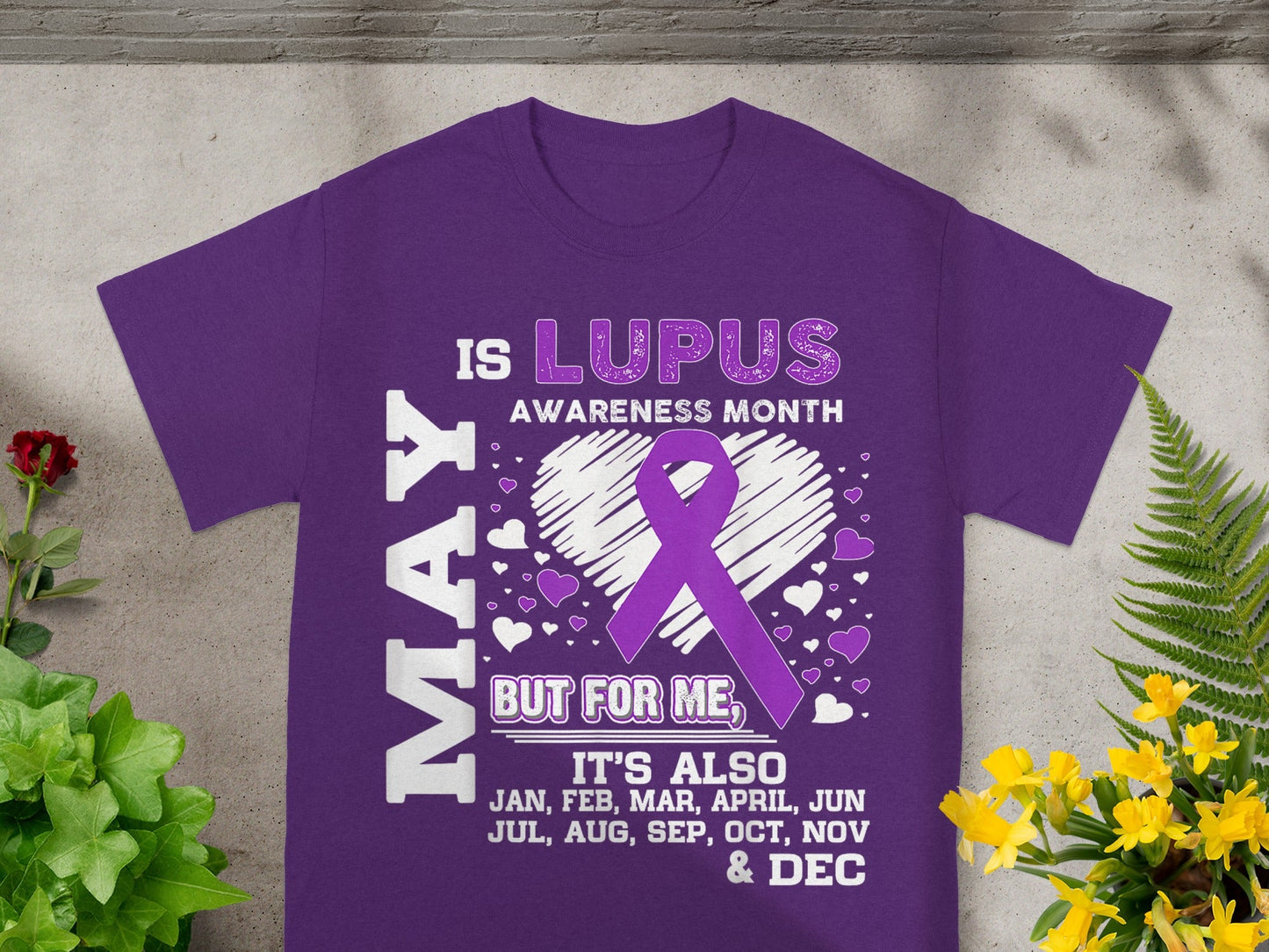 May Is Lupus Awareness Month Shirt with Months Text