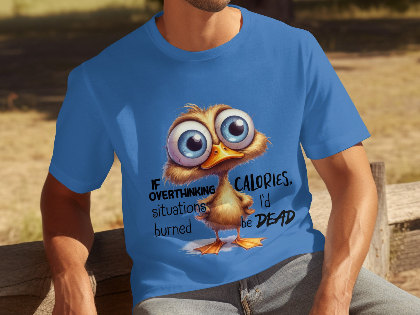 Funny Overthinking Burns Calories Duck T-Shirt