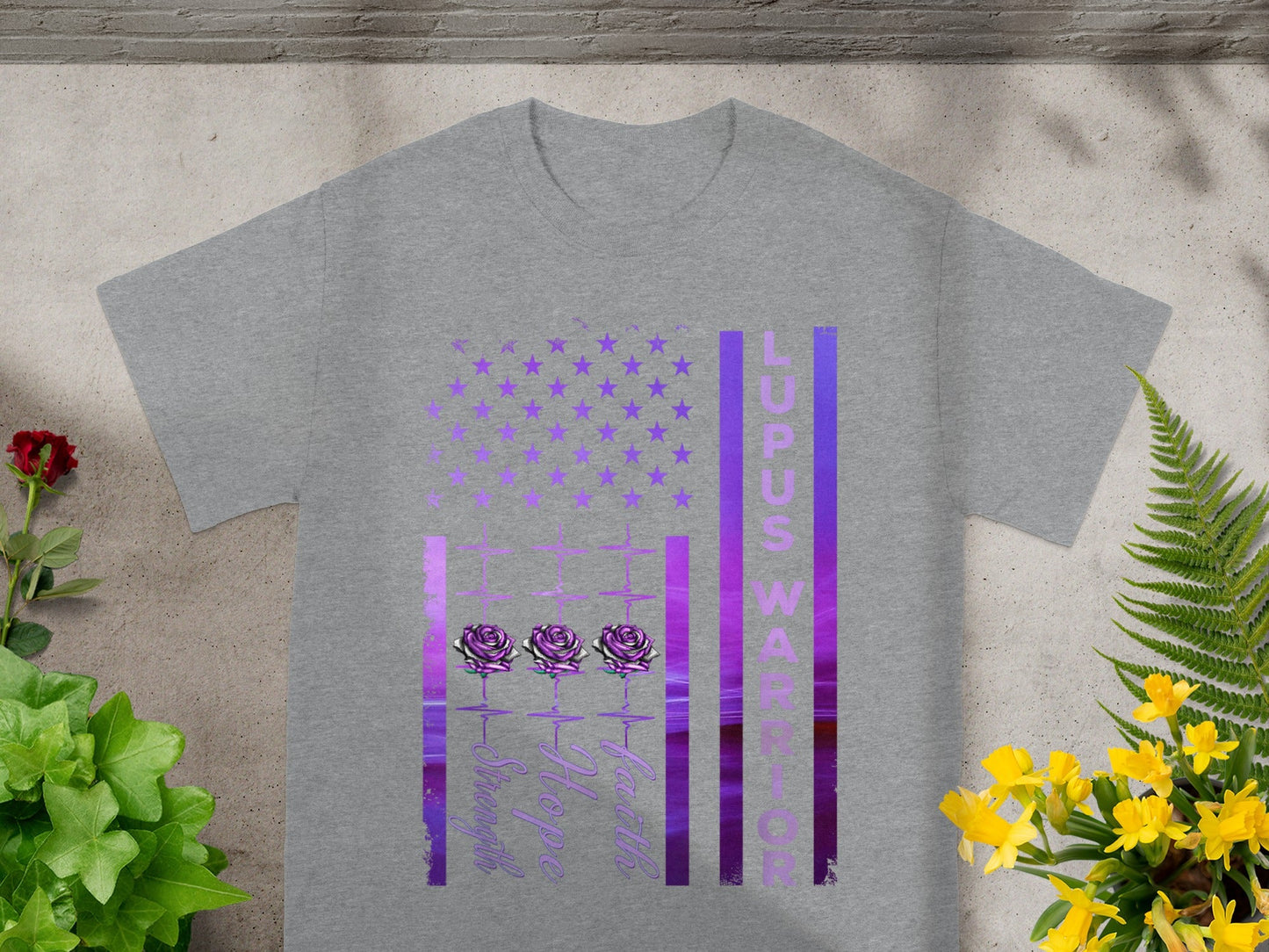 Lupus Warrior Faith Hope Strength Floral T-Shirt