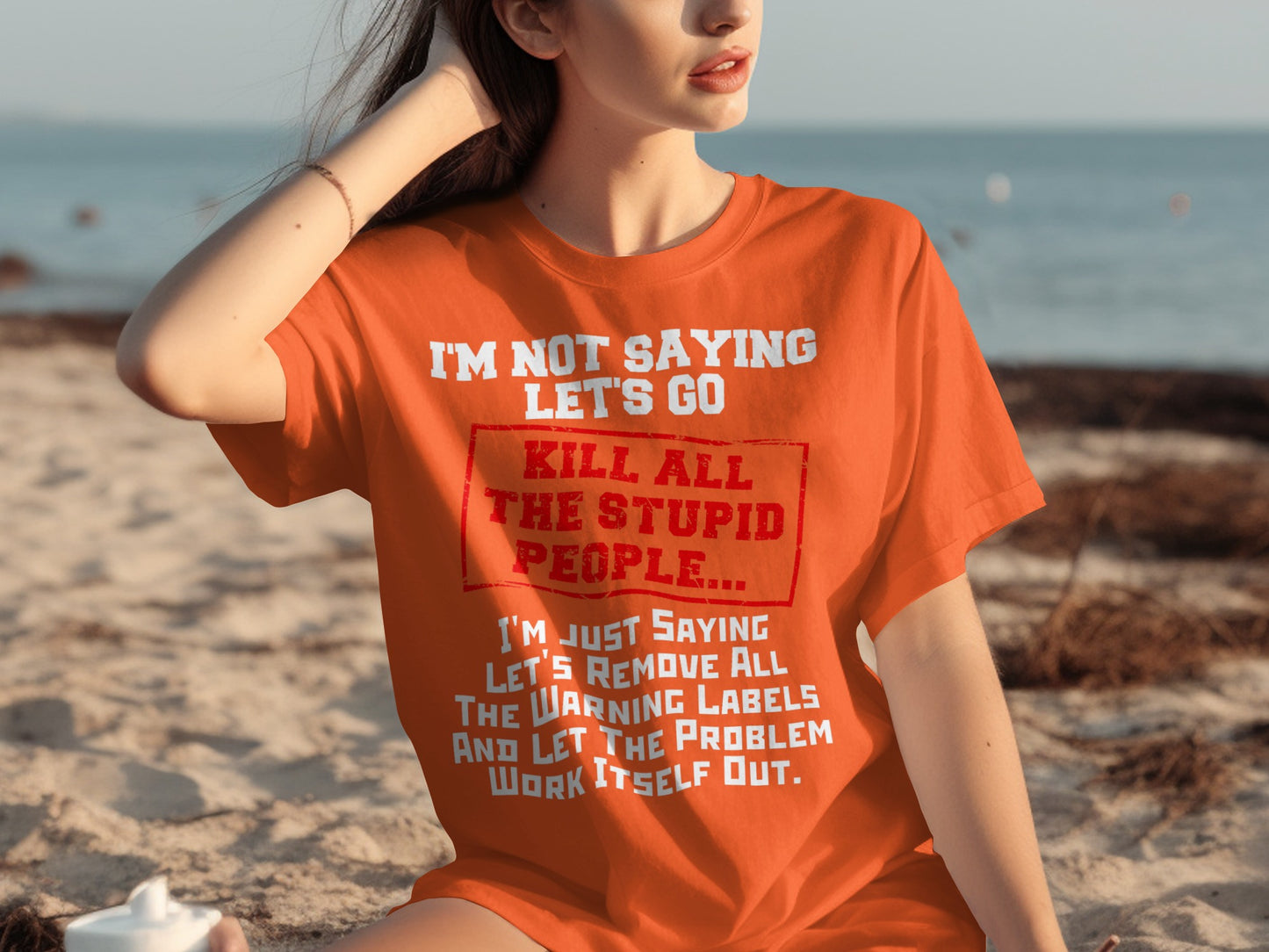 Humorous Statement T-Shirt 'Remove The Warning Labels'