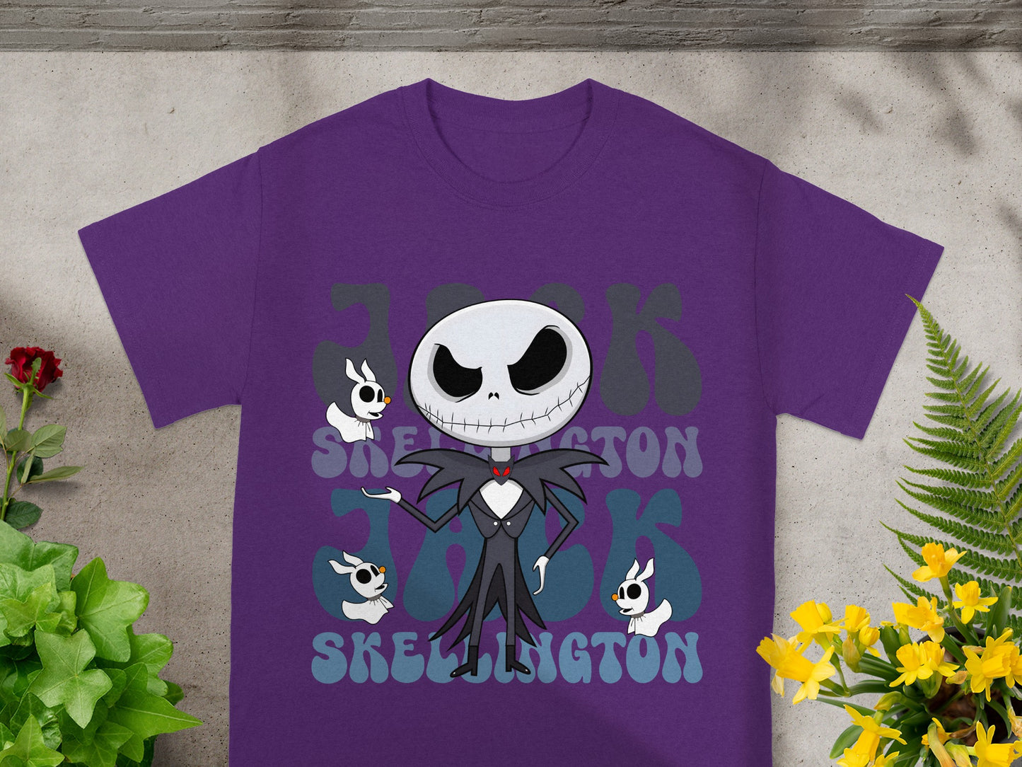Purple t-shirt with Jack Skellington and "1993" text.