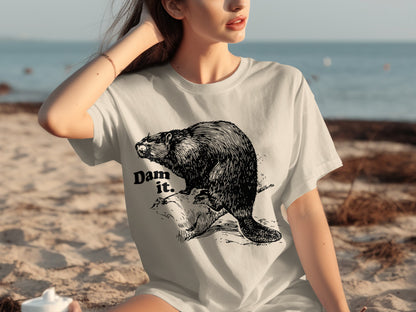Dam It Beaver Graphic Tee Humorous T-Shirt