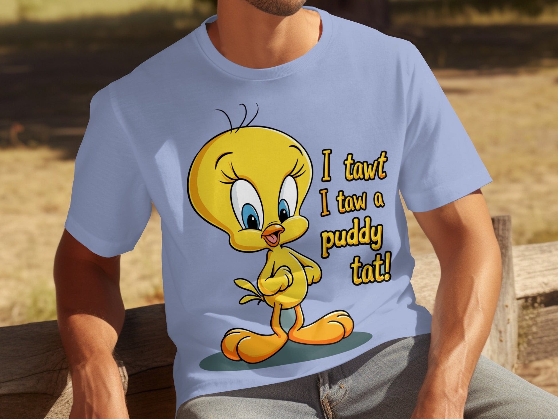 I TAWT I TAW A PUDDY TAT Tweety Bird cartoon shirt
