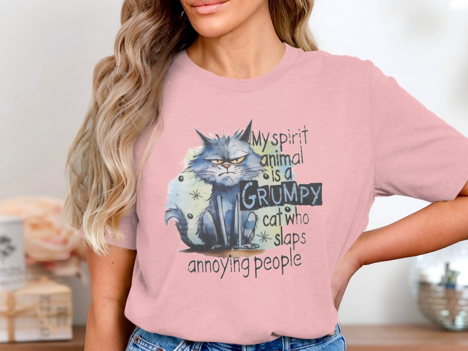 My Spirit Animal Is A Grumpy Cat Funny T-Shirt