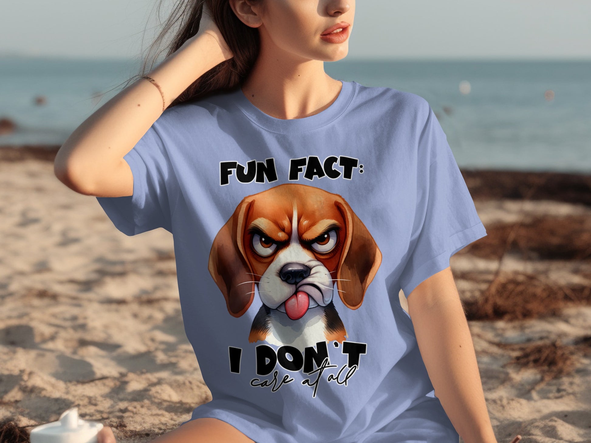 Fun Fact I Don't Care At All Angry Dog Shirt