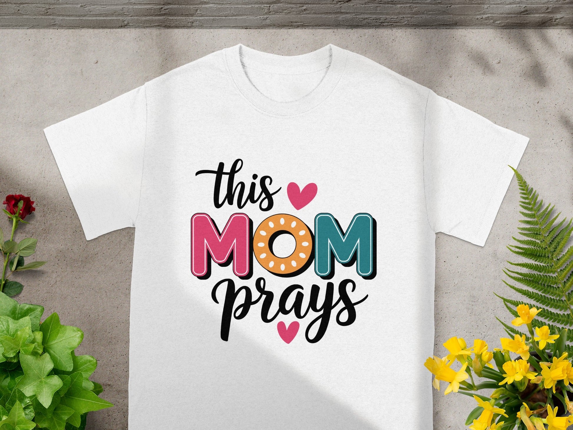 This Mom Prays Graphic Tee for Faithful Moms