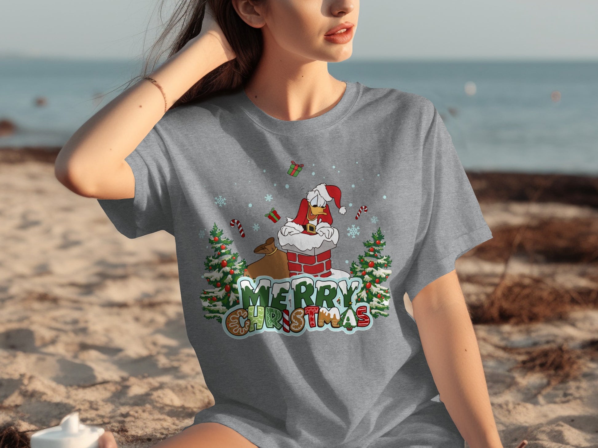 Santa Merry Christmas Graphic Printed T-Shirt