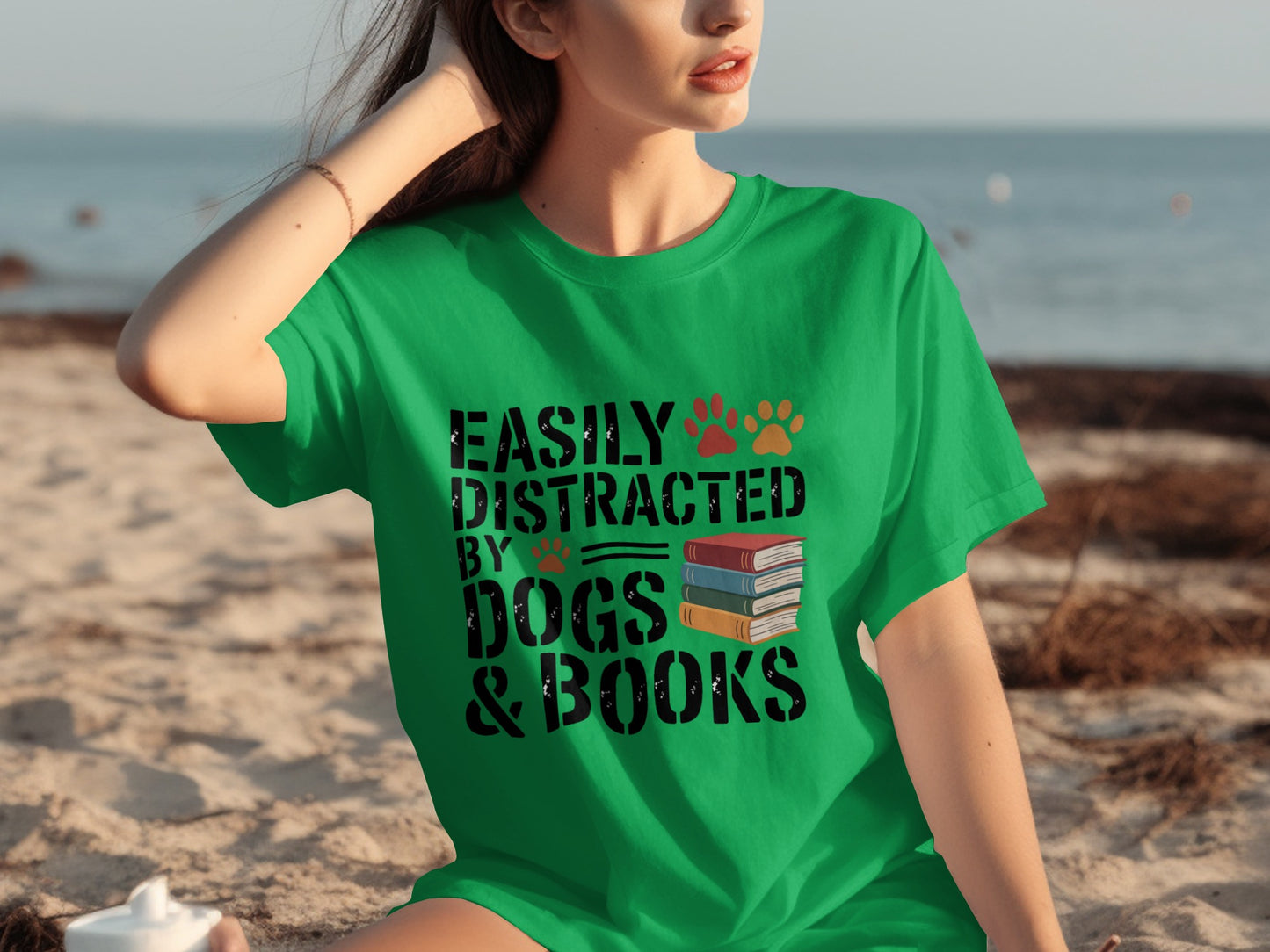 Easily Distracted By Dogs And Books T-shirt