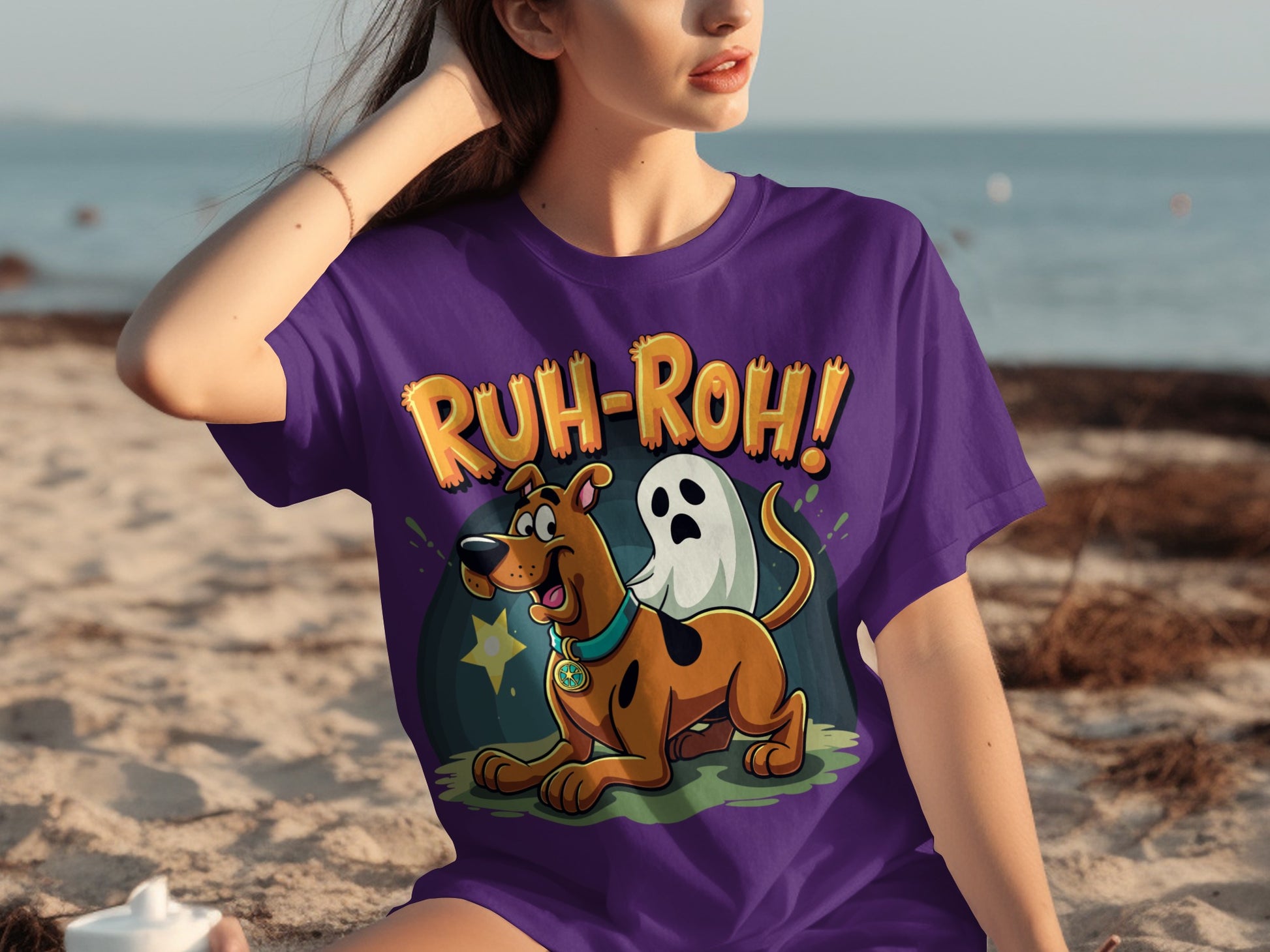 Ruh-Roh Cartoon Ghost Graphic T-Shirt