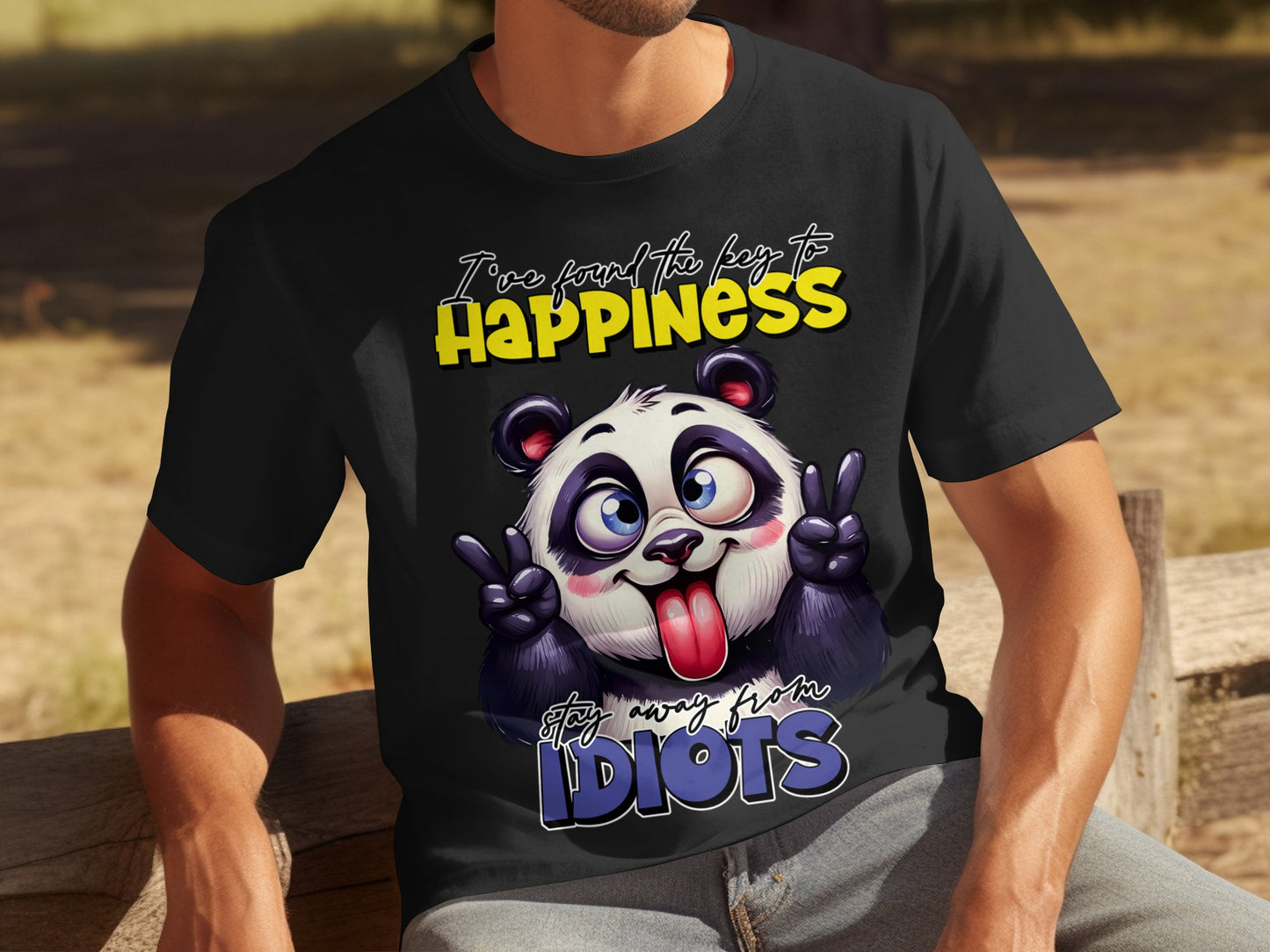 Funny Panda Happiness Key Stay Away From Idiots Product
