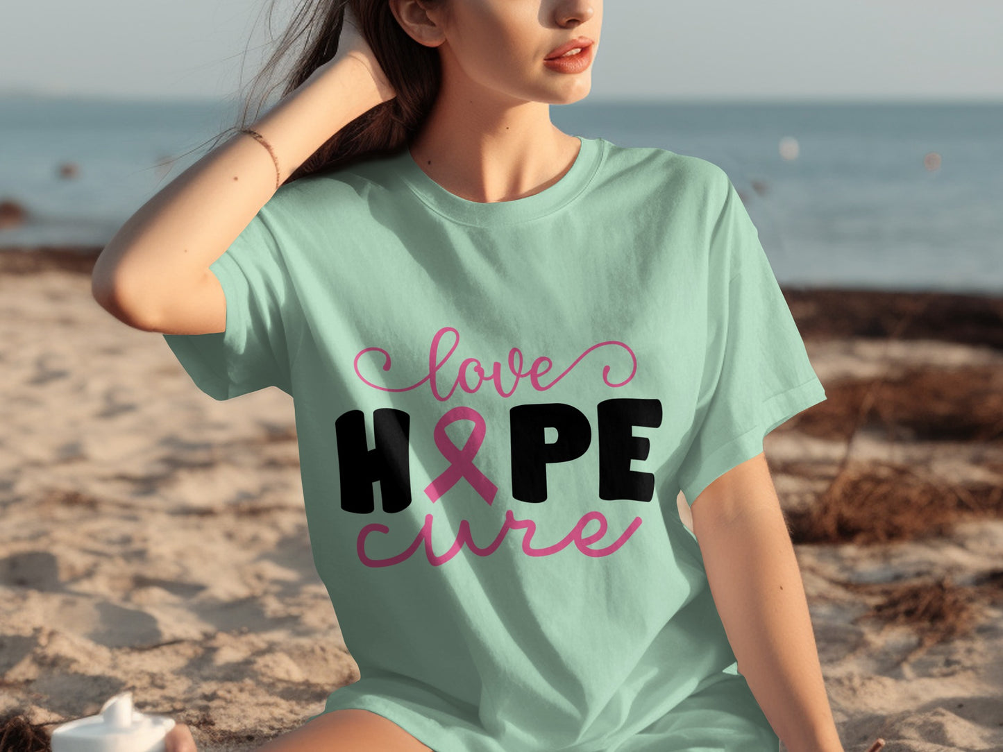 Stylish Love Hope Cure Breast Cancer Awareness Shirt