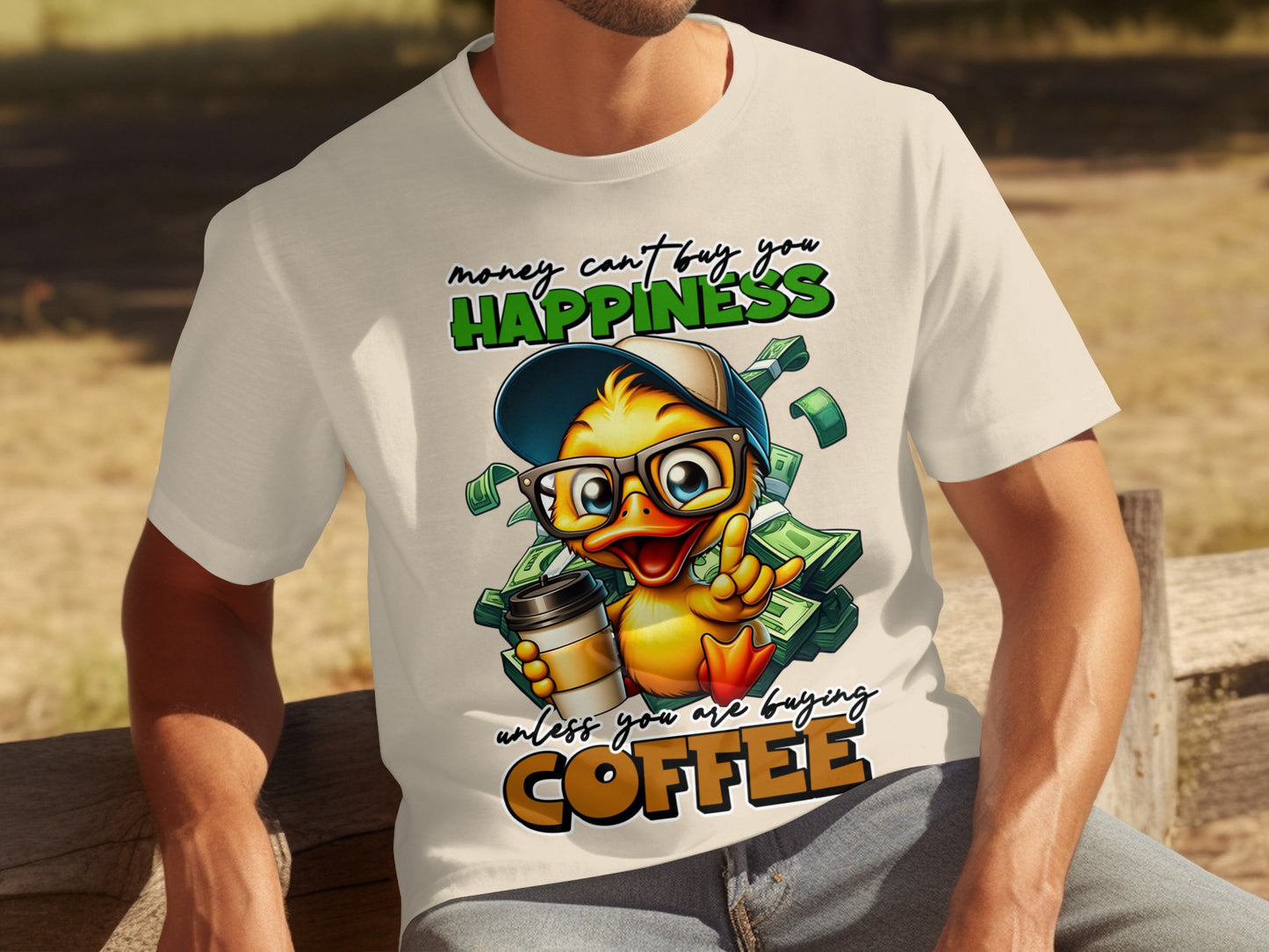 Happiness Coffee Geek Cartoon Character Tee