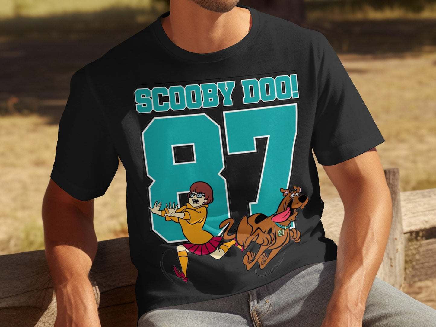 Scooby Doo 87 Graphic Tee with Velma and Scooby Design