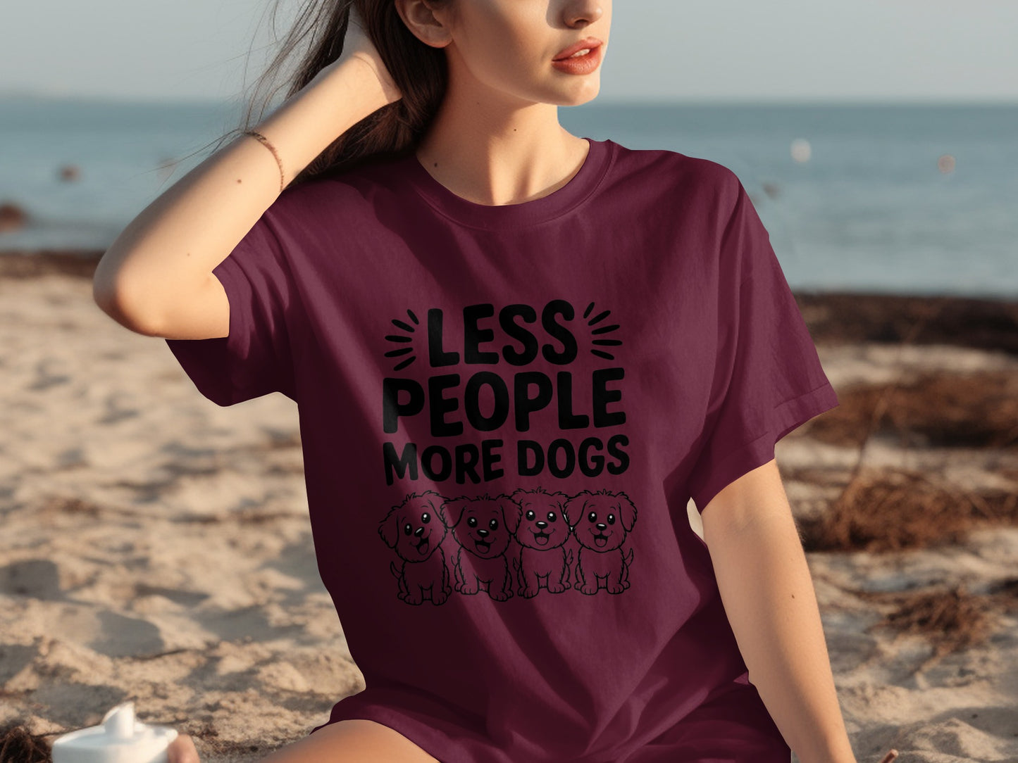 Less People More Dogs Cute and Funny T-Shirt