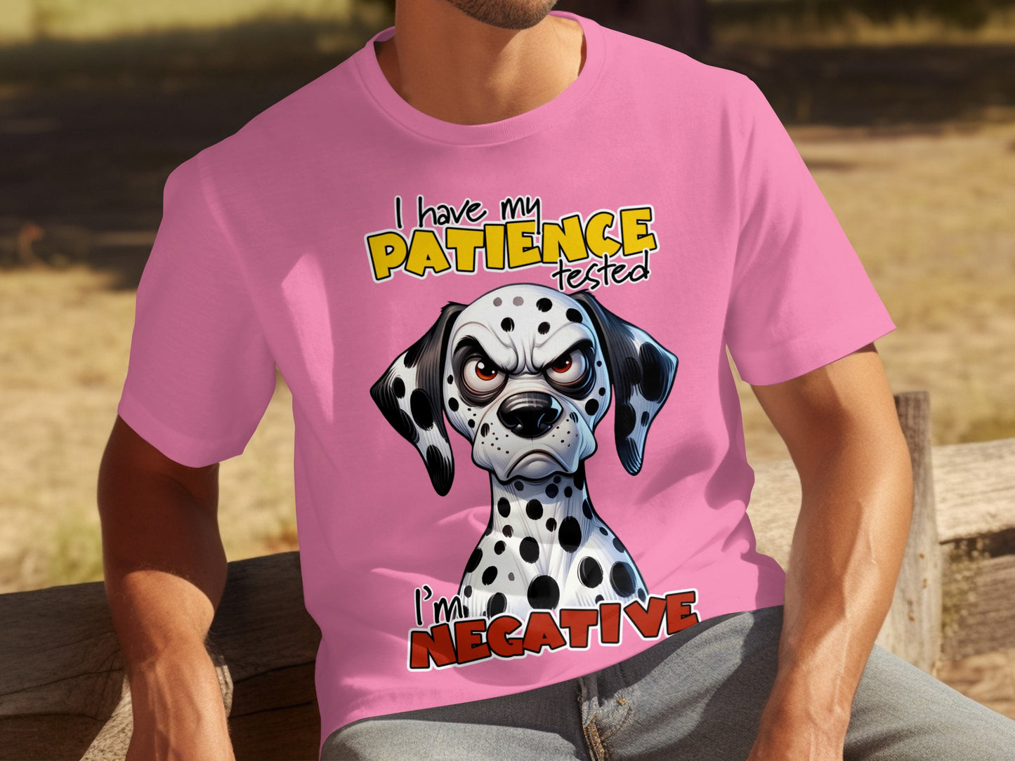 Patience Tested Negative Dalmatian Graphic T-shirt