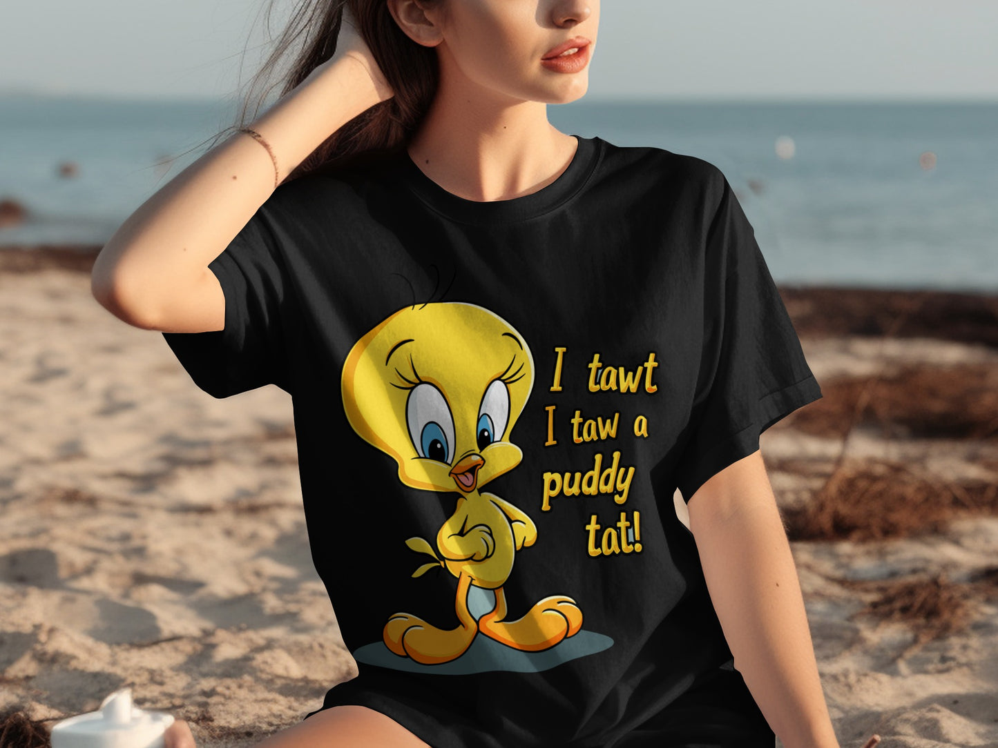 I TAWT I TAW A PUDDY TAT Tweety Bird T-shirt