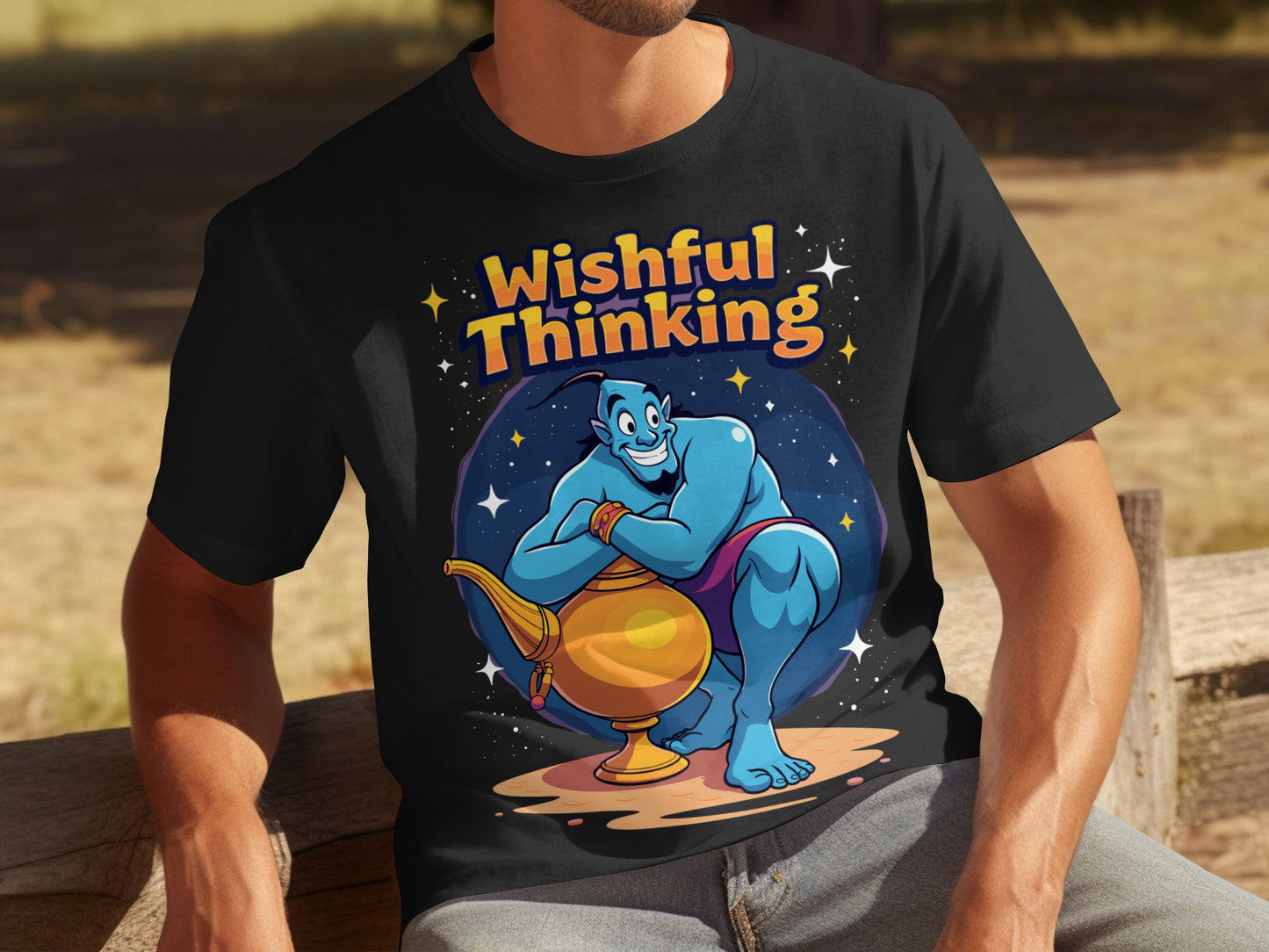 Wishful Thinking Blue Genie Graphic T-shirt