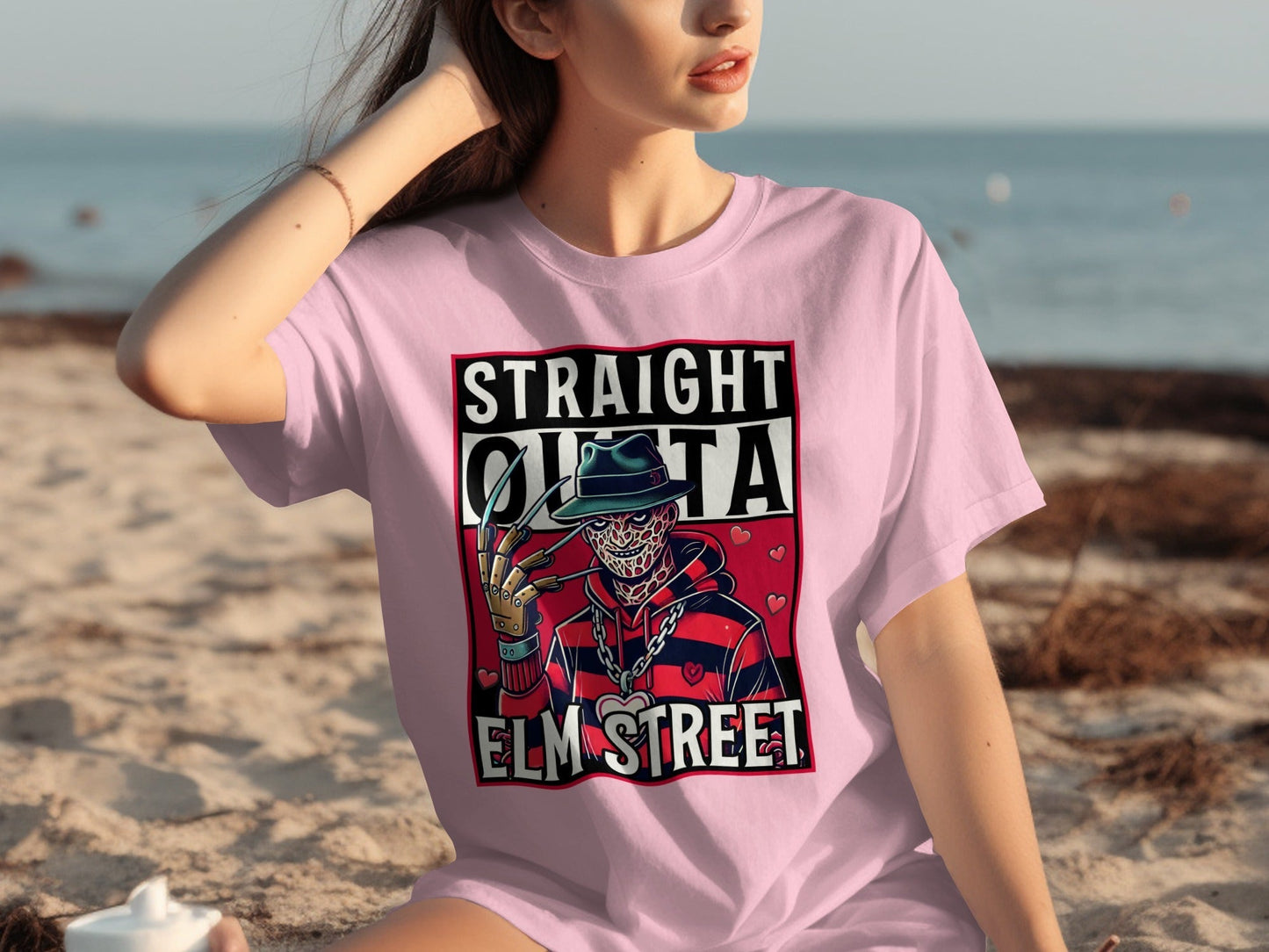 Straight Outta Elm Street Horror Graphic T-Shirt