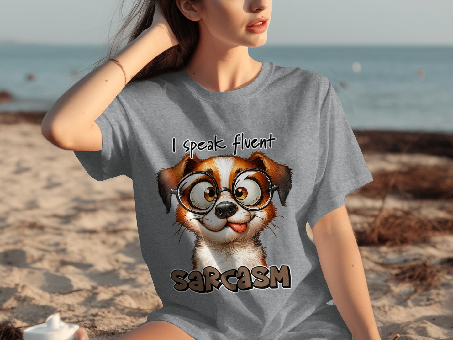 I Speak Fluent Sarcasm Funny Dog Graphic T-Shirt