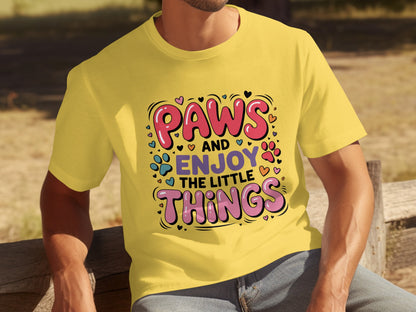 Paws and Enjoy The Little Things Graphic T-shirt