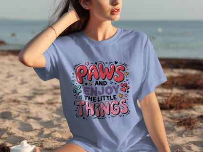 Paws and Enjoy the Little Things Graphic Tee