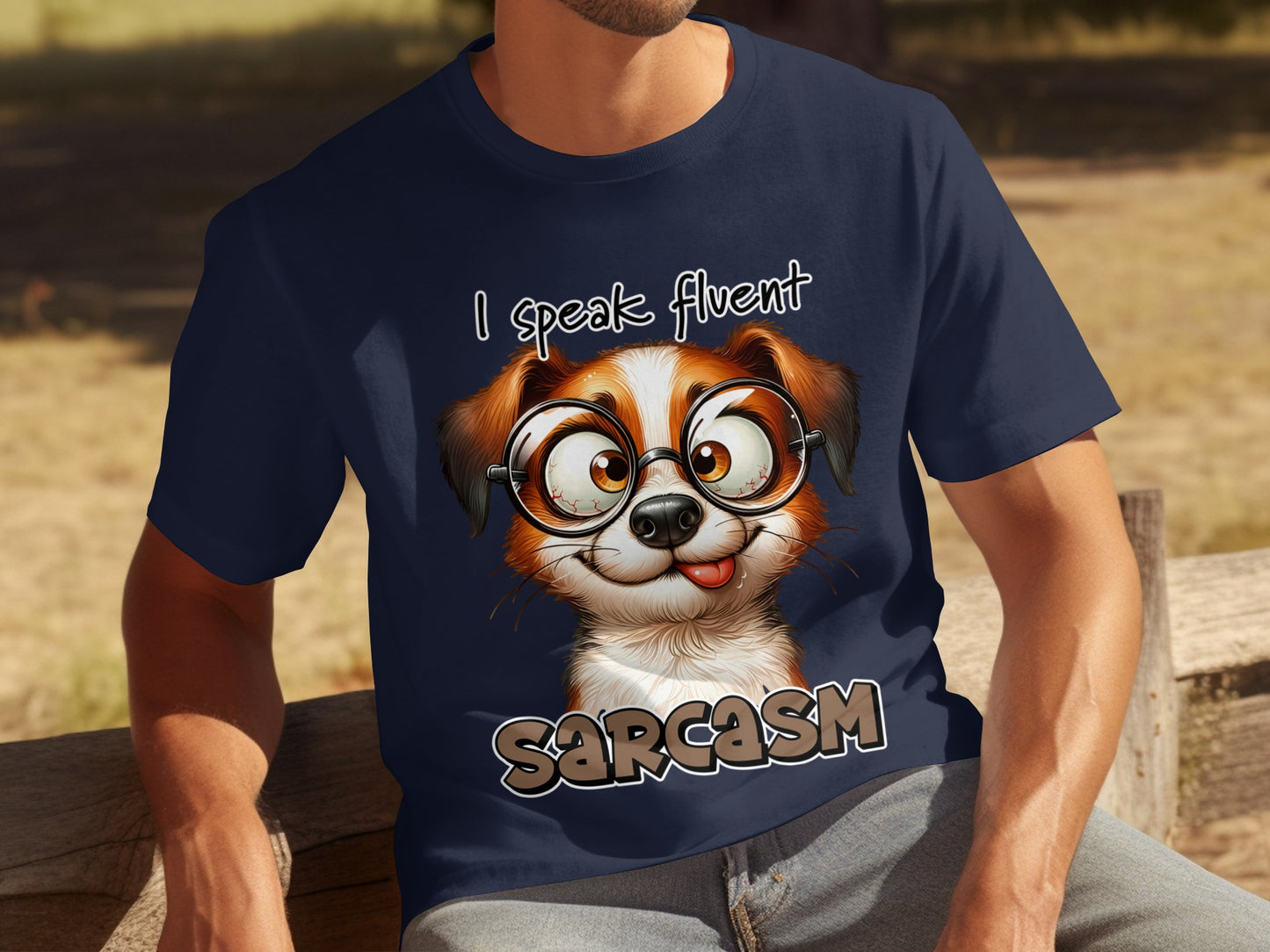 I Speak Fluent Sarcasm Cute Dog Graphic T-Shirt