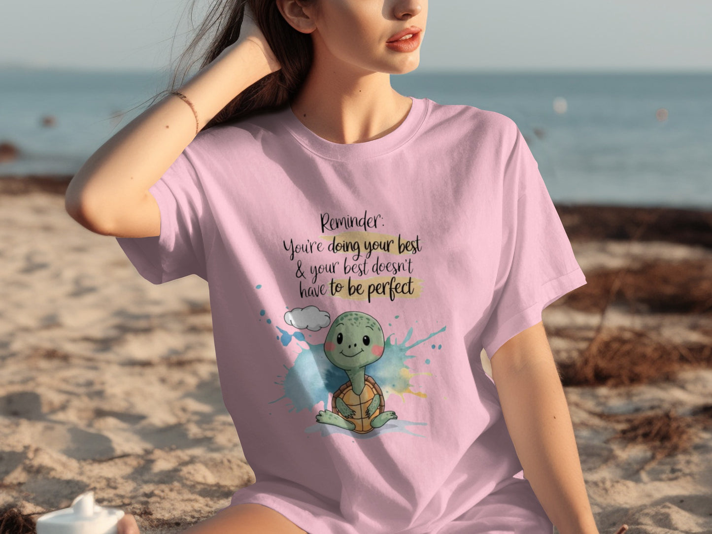 Reminder Turtle Design Inspirational Message T-shirt