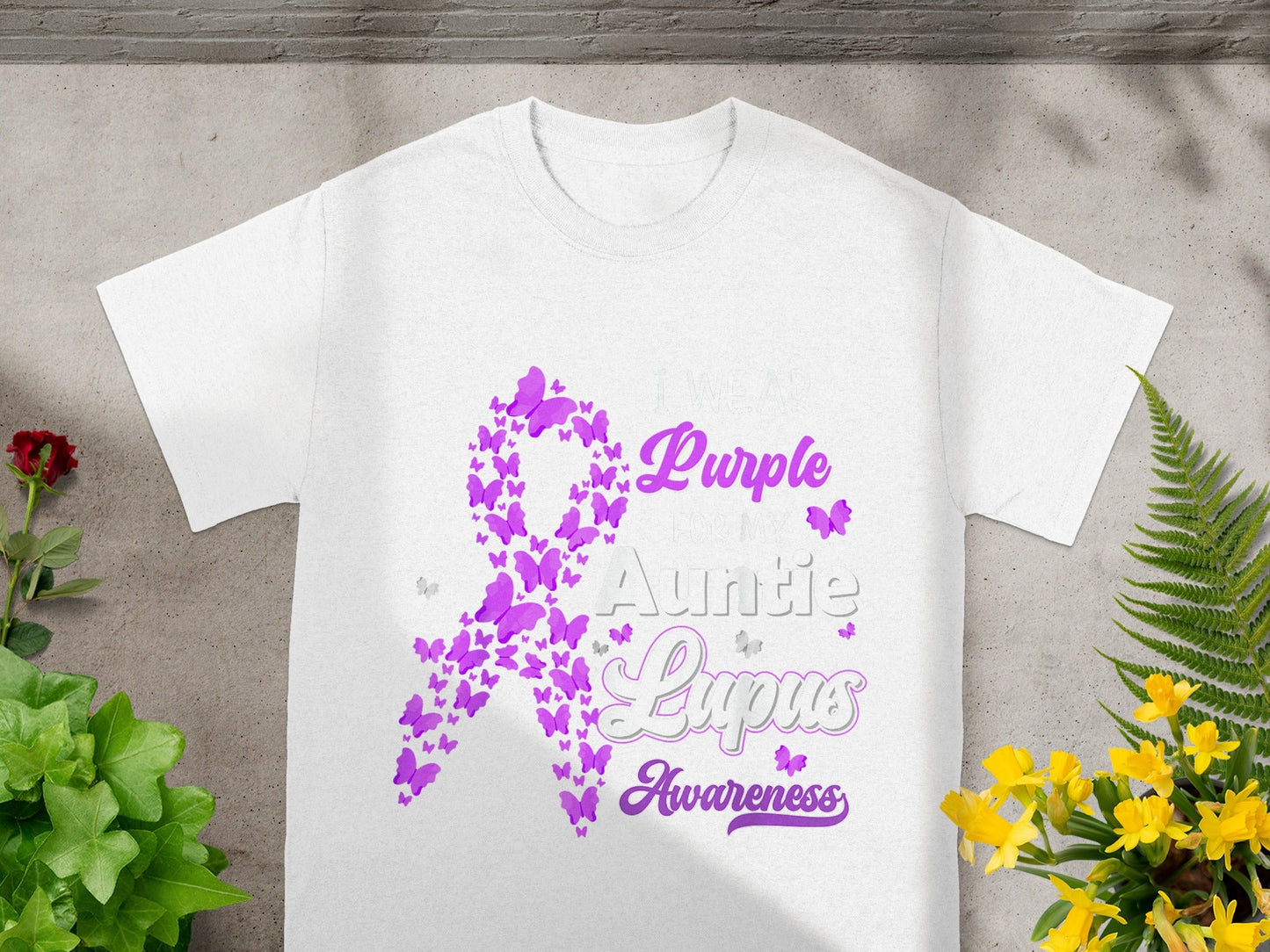 Purple Auntie Lupus Awareness T-Shirt