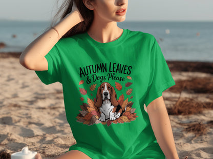 Autumn Leaves & Dogs Please Graphic T-Shirt