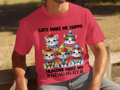Cats Make Me Happy Humans Make My Head Hurt T-shirt