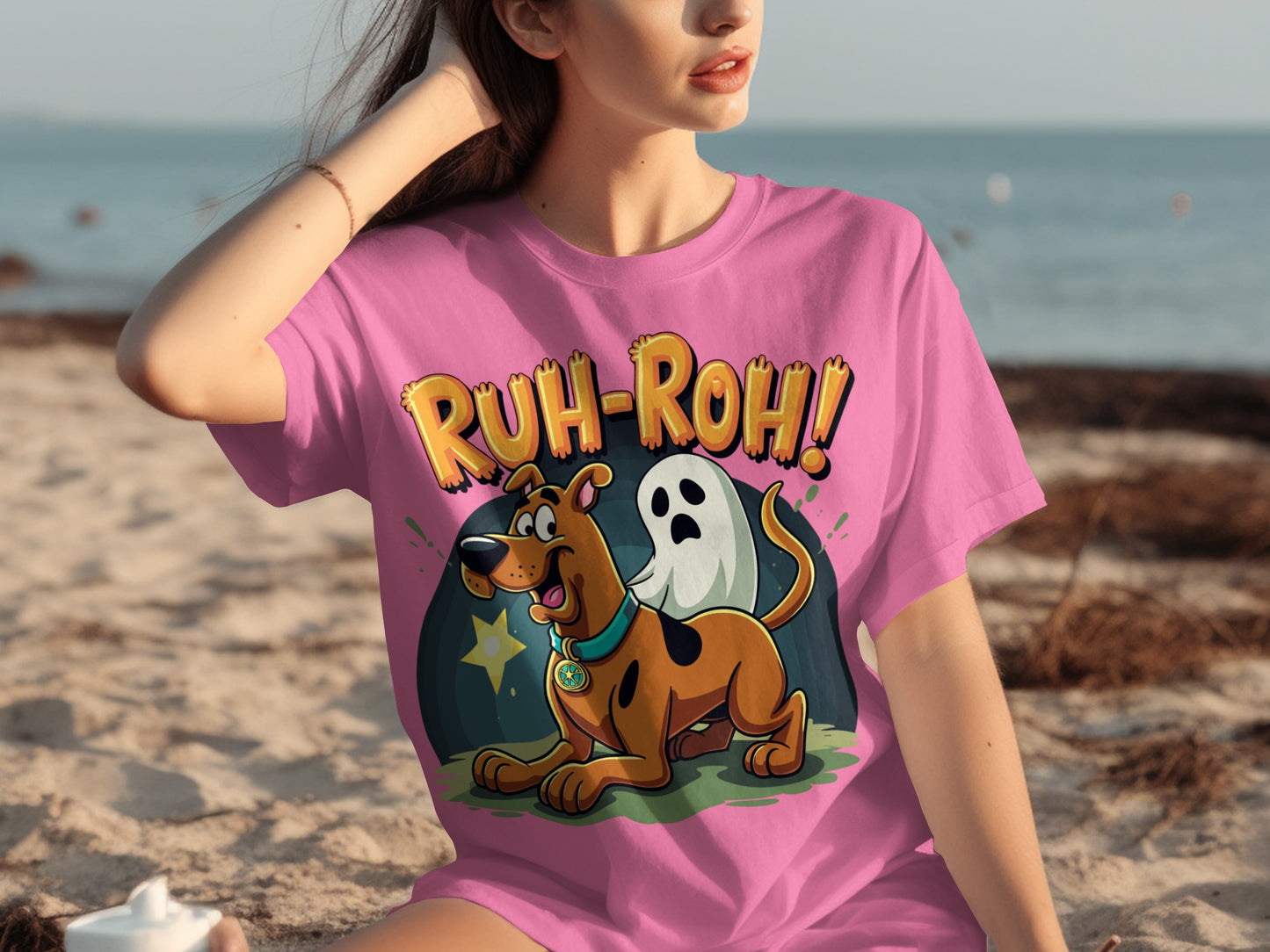 Ruh-Roh Scooby-Doo Ghost Pink Graphic Tee