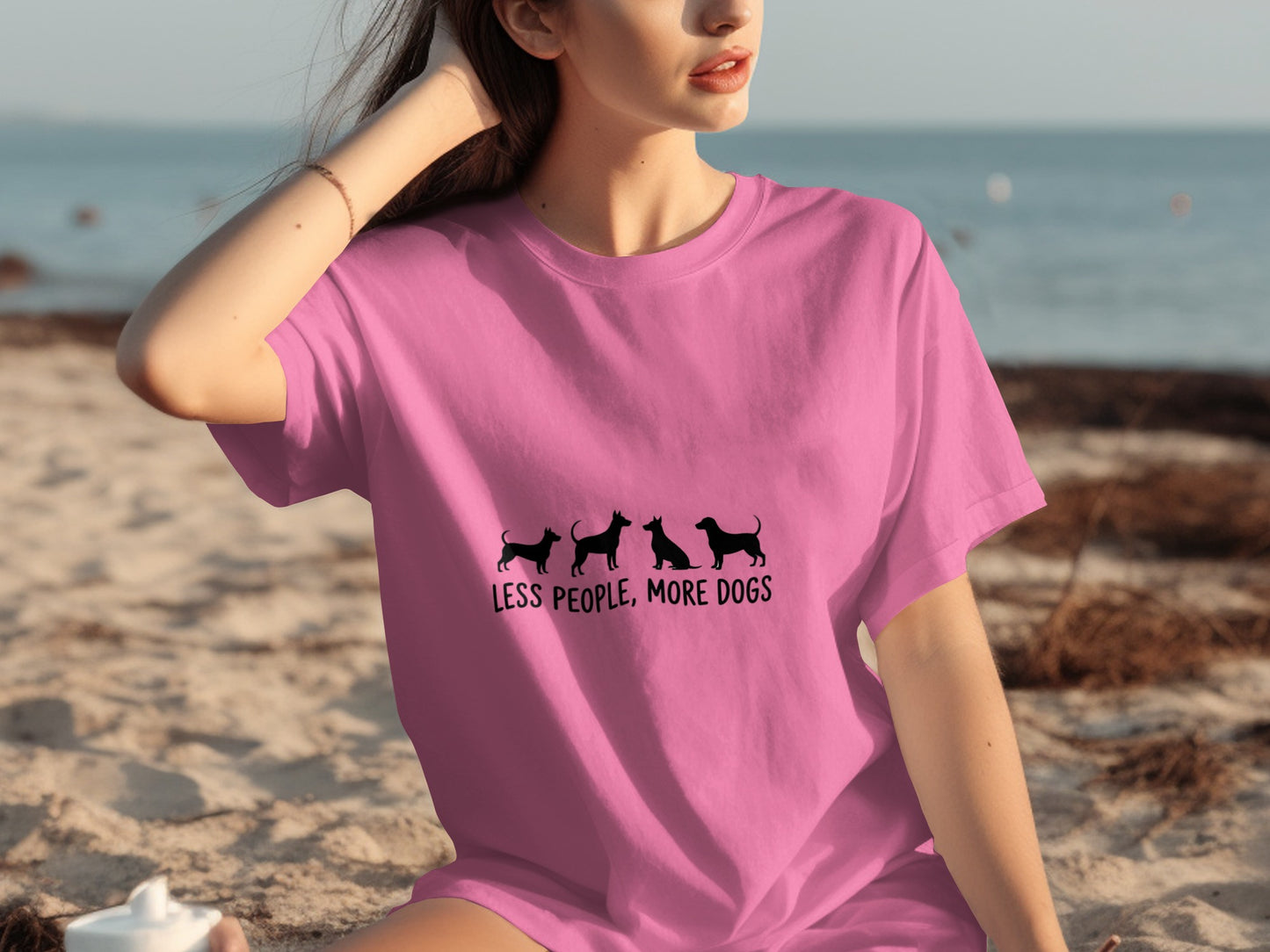 Less People More Dogs Graphic Tee Casual Shirt