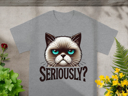 Amusingly Grumpy Cat Seriously Graphic Tee Product