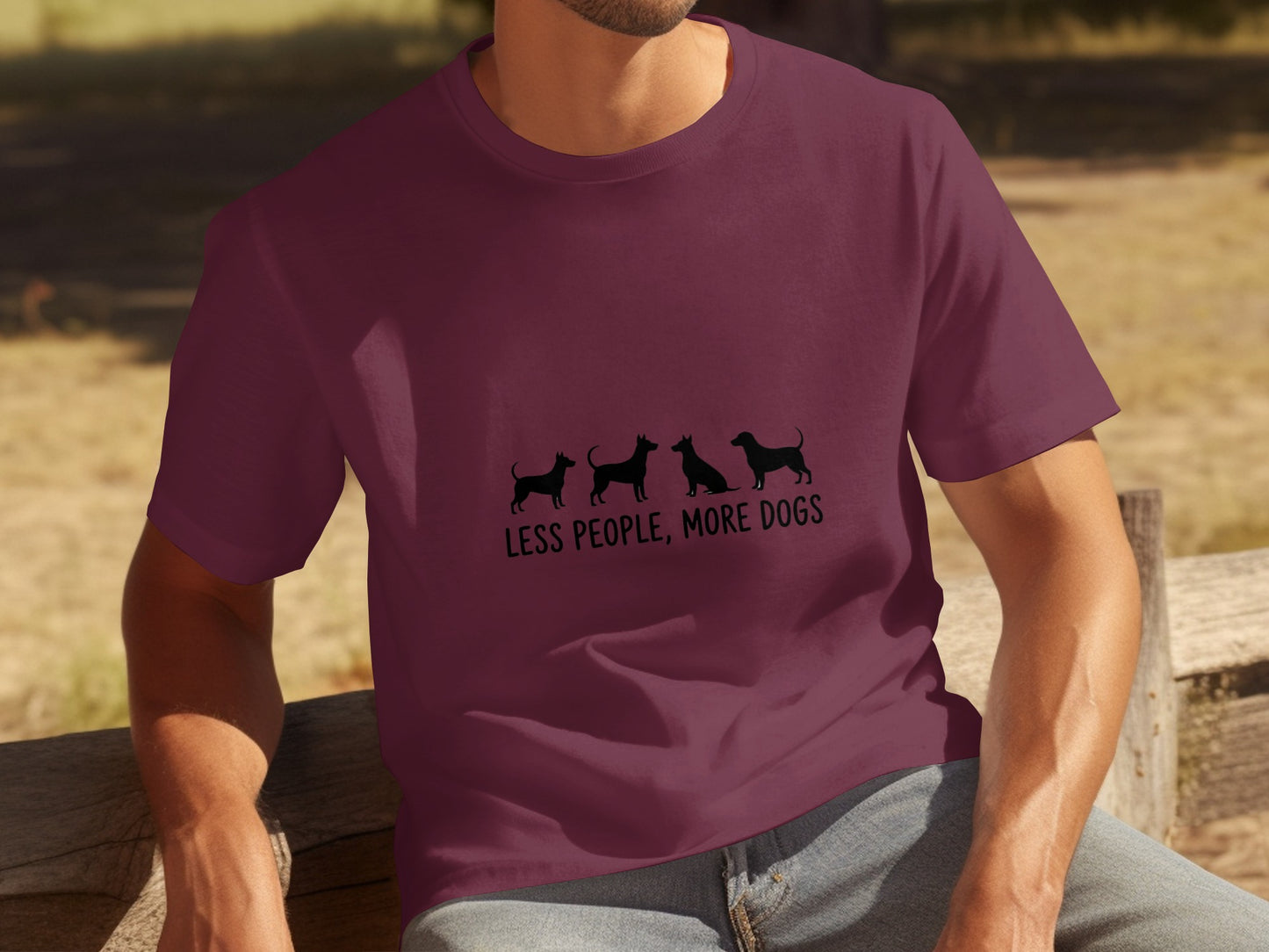 Less People More Dogs Graphic Casual T-Shirt