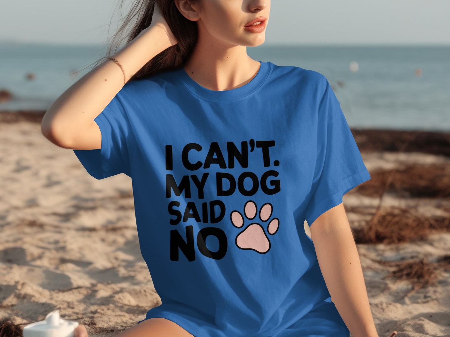 I Can't My Dog Said No Funny Paw Print T-shirt