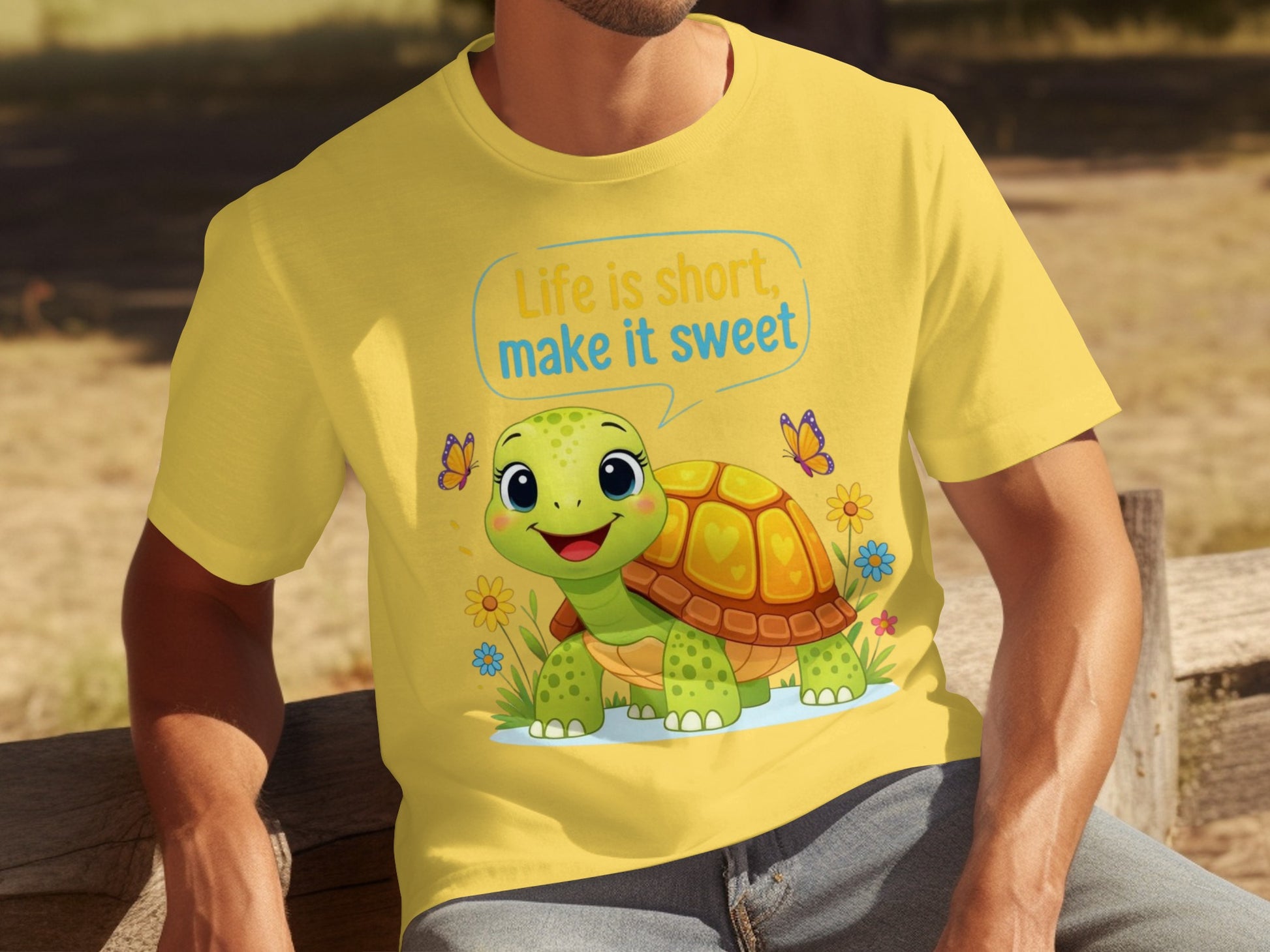 Life is short make it sweet turtle graphic t-shirt