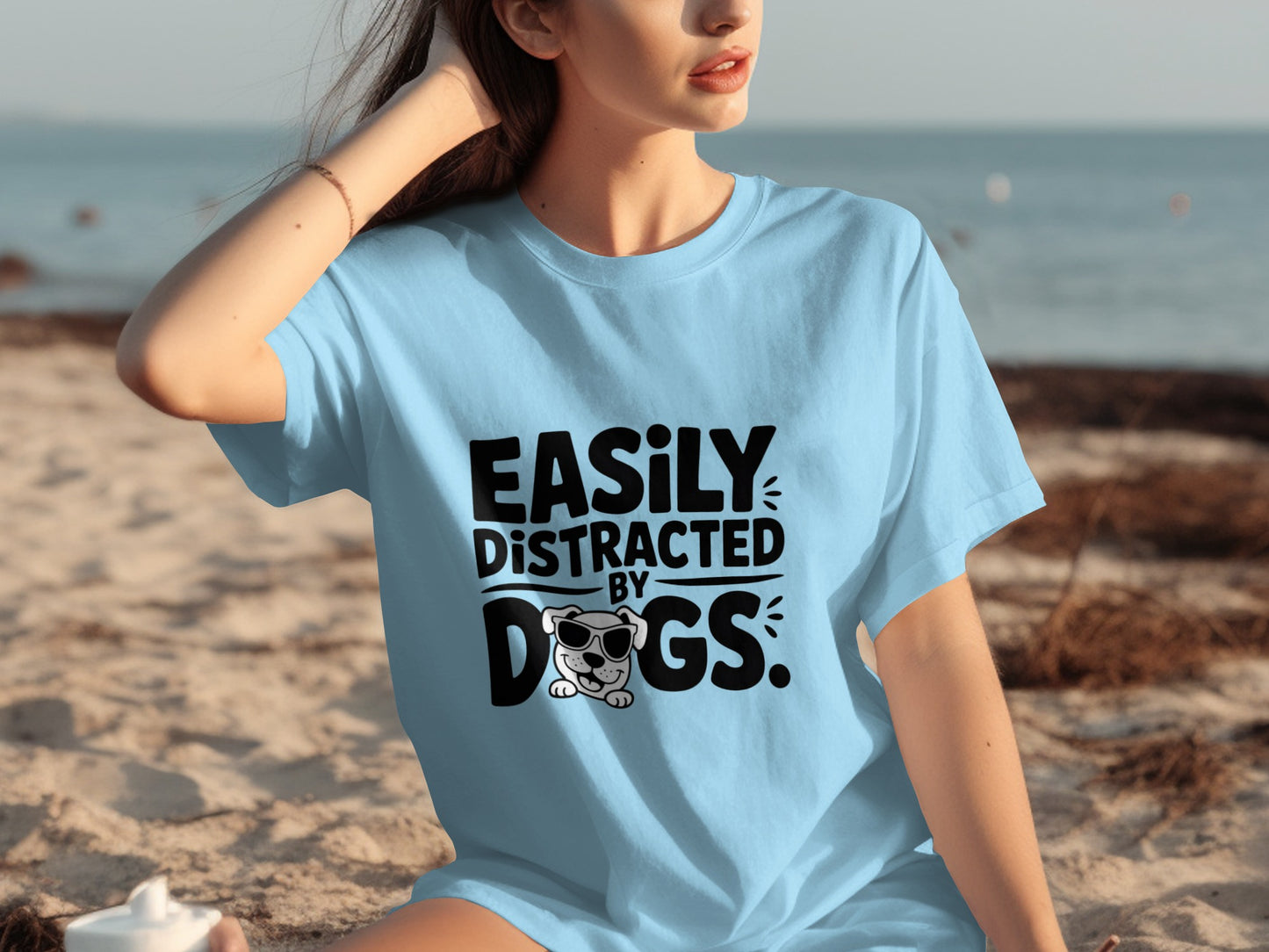 Easily Distracted by Dogs Print Graphic T-Shirt