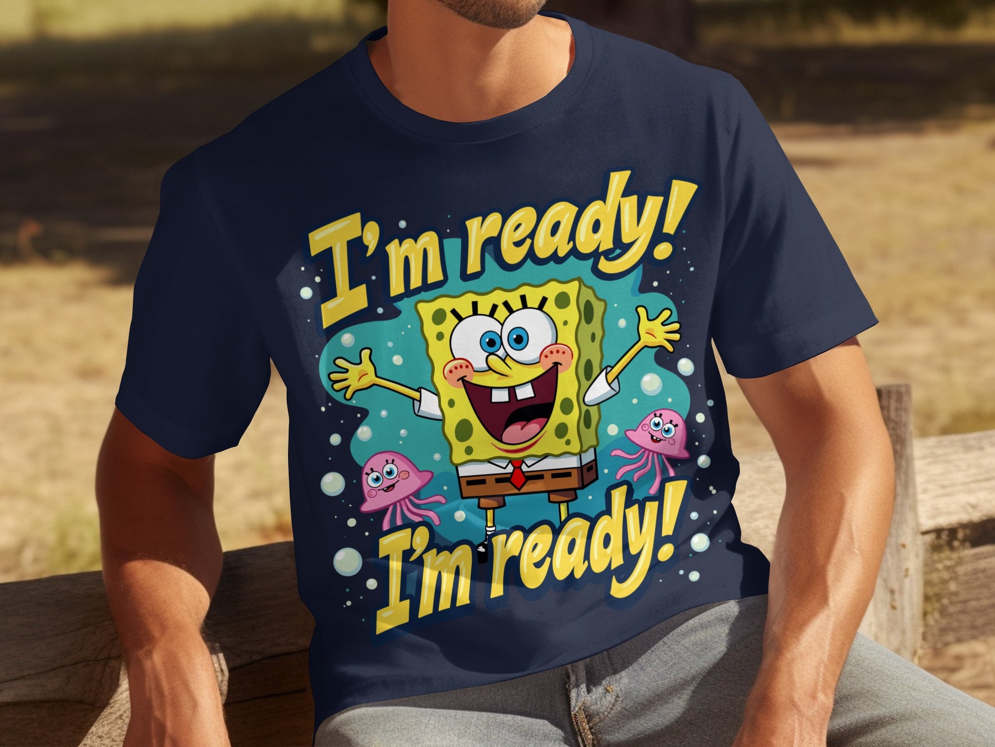 I'm Ready! Spongebob with Jellyfish Character T-Shirt
