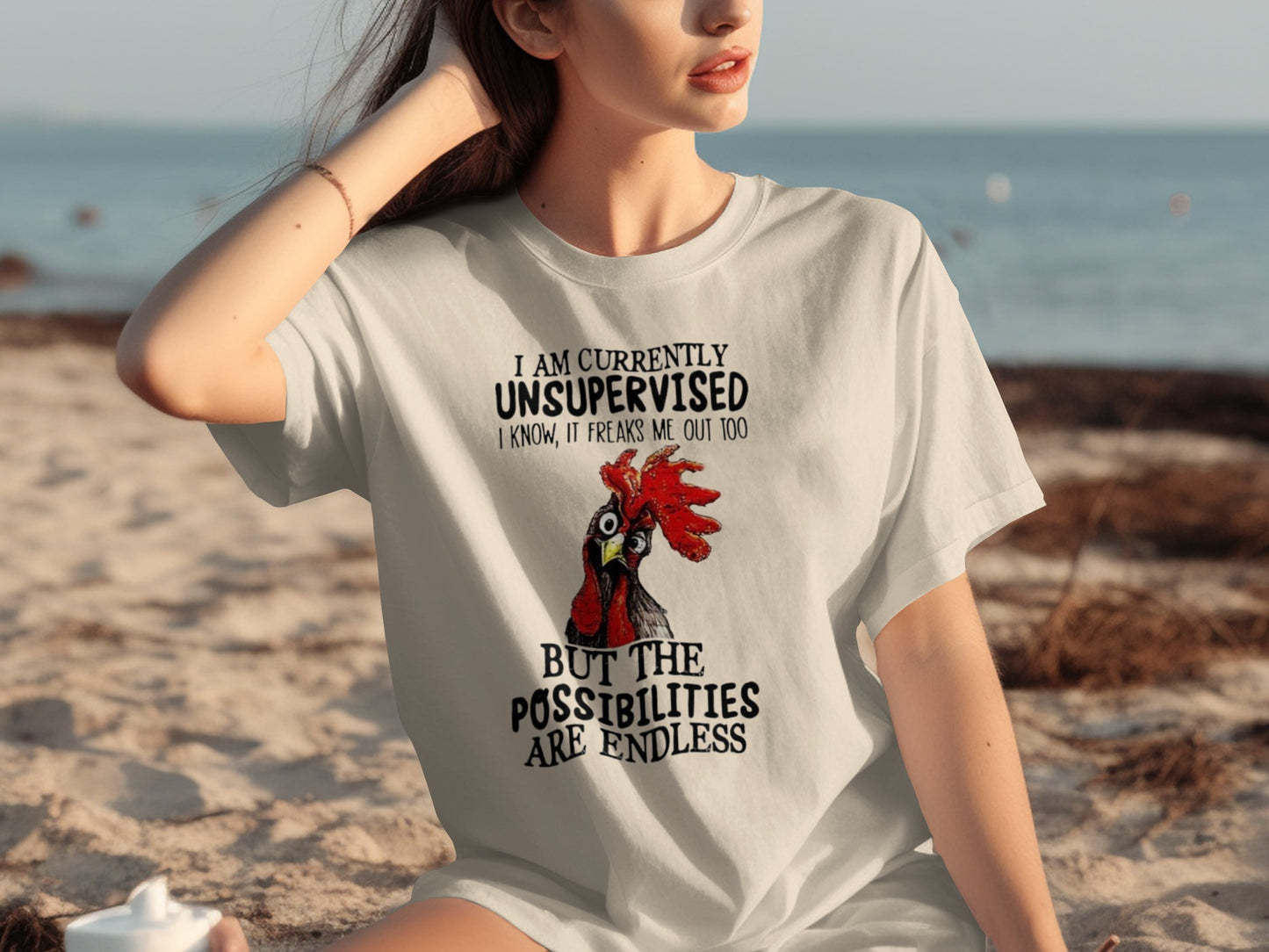 I Am Currently Unsupervised Rooster Funny Shirt