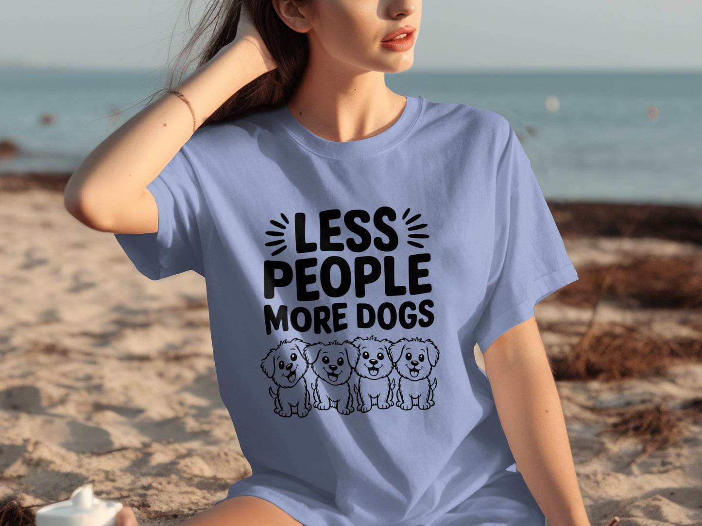 Less People More Dogs Graphic Tee for Dog Lovers