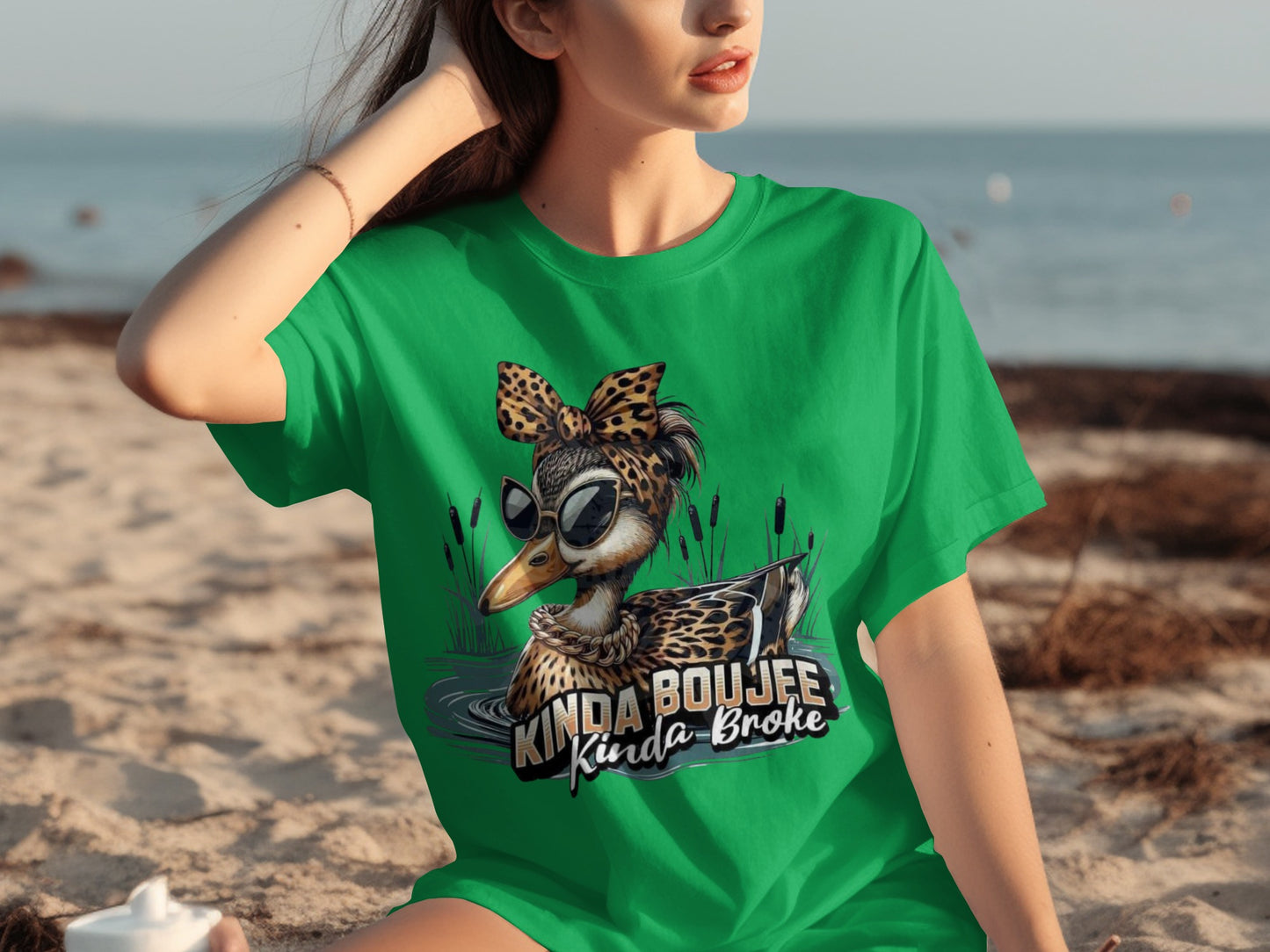 Kinda Boujee Kinda Broke Duck Cool Graphic T-Shirt