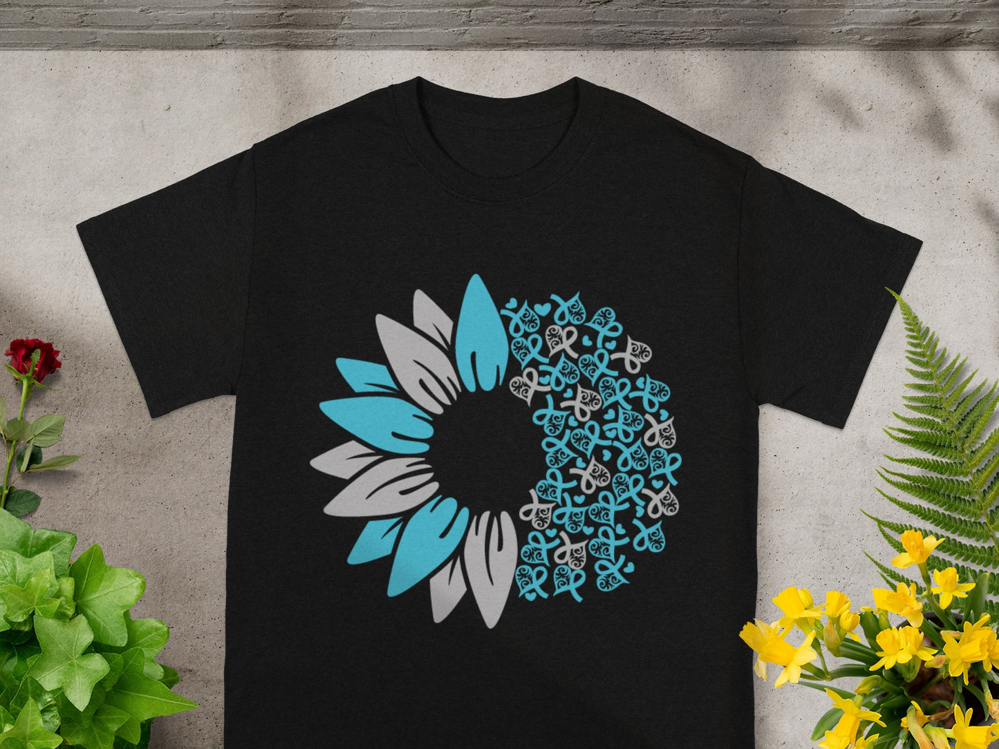 Sunflower and Ribbon Graphic Tee shirt